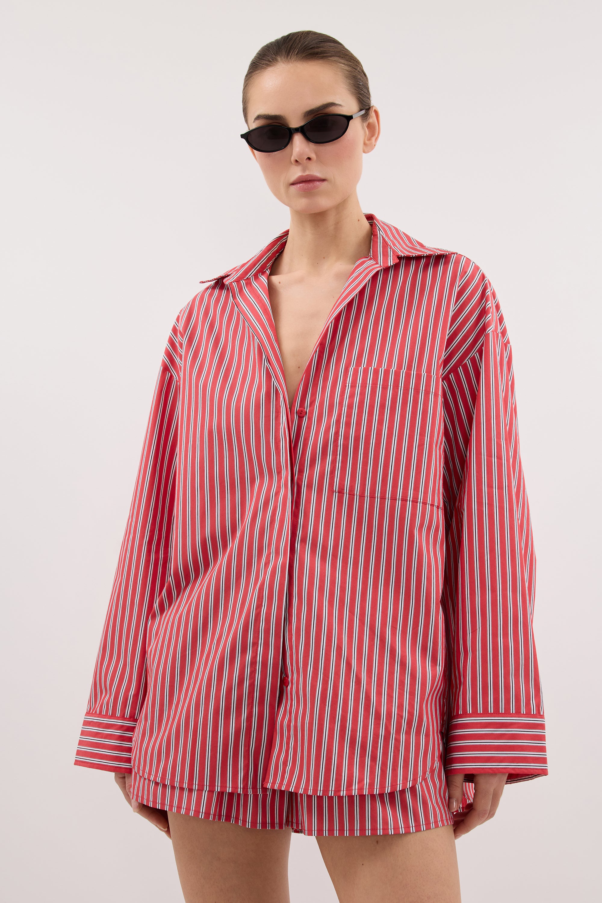 MISHA RED STRIPE SHIRT