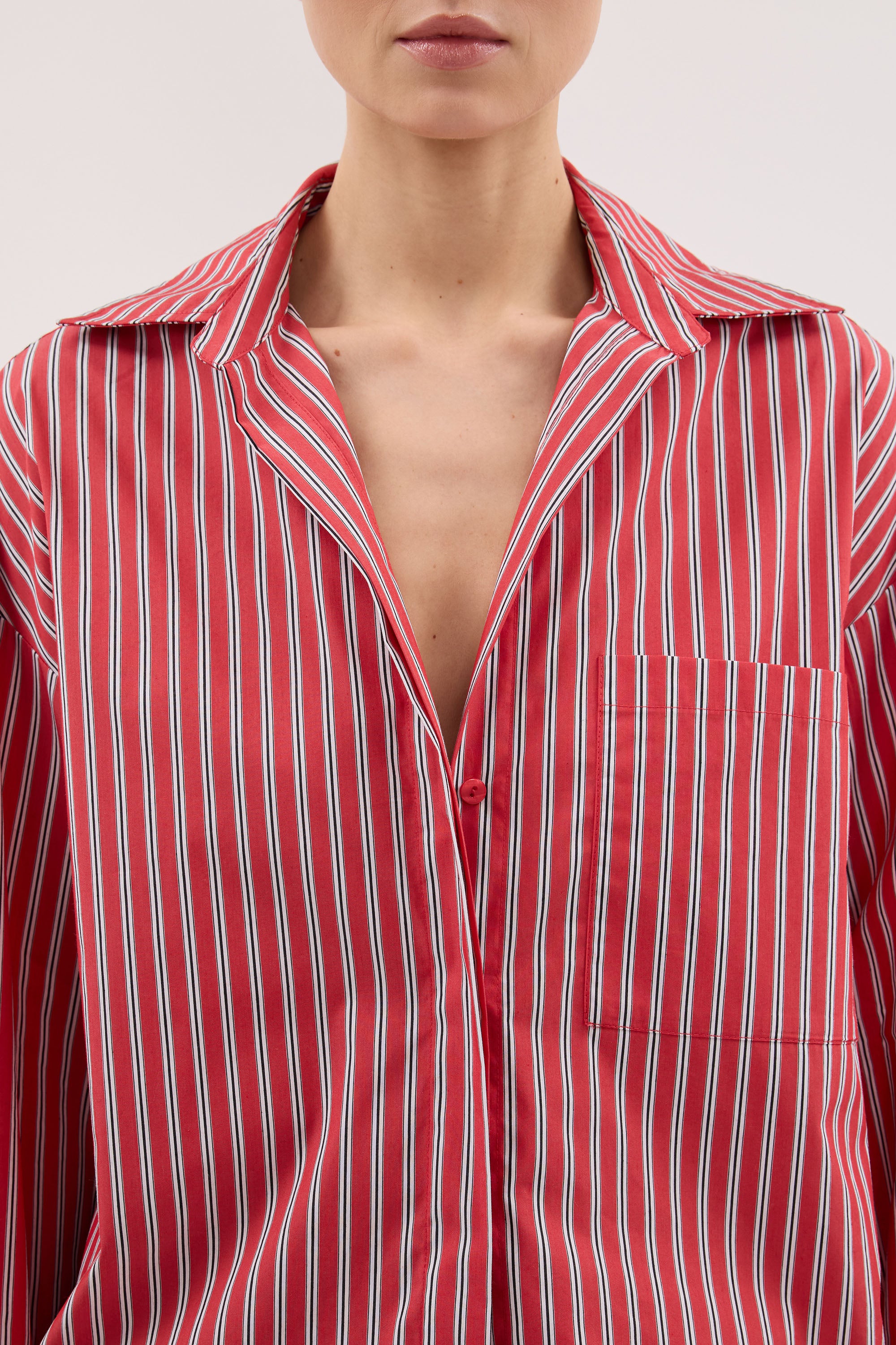 MISHA RED STRIPE SHIRT