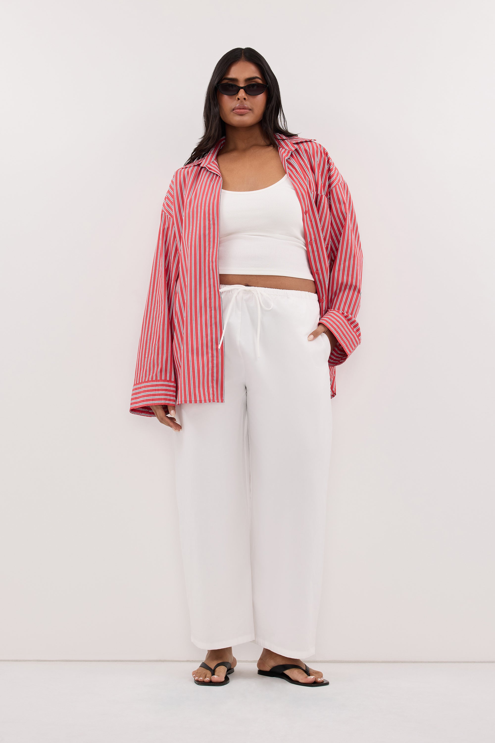 MISHA RED STRIPE SHIRT