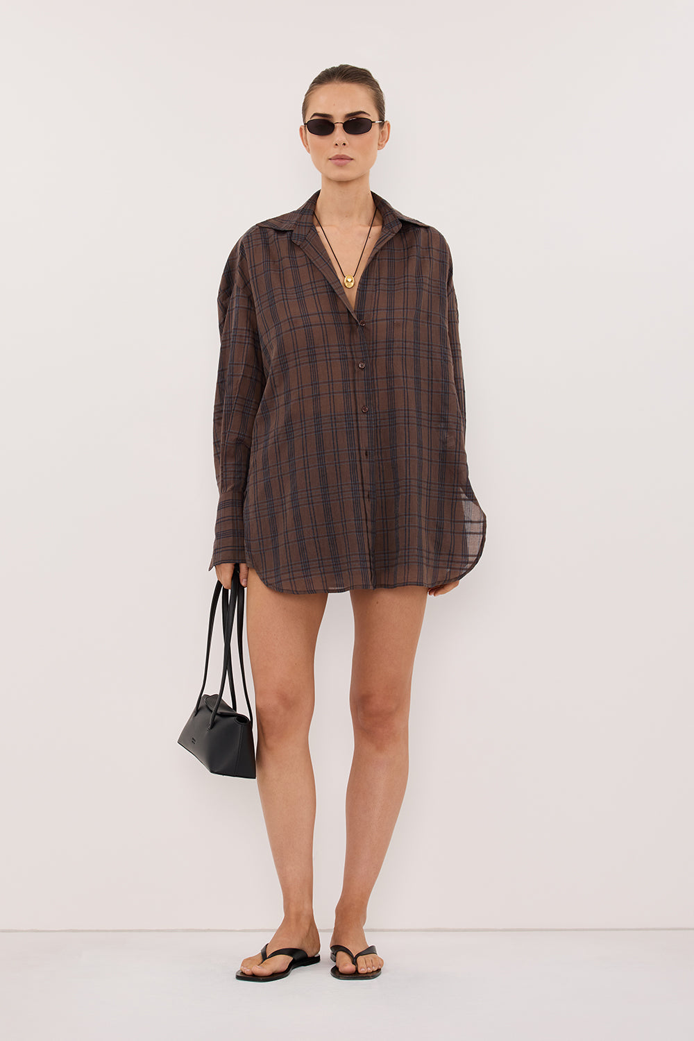 PETRA CHOC CHECK SHIRT – DISSH