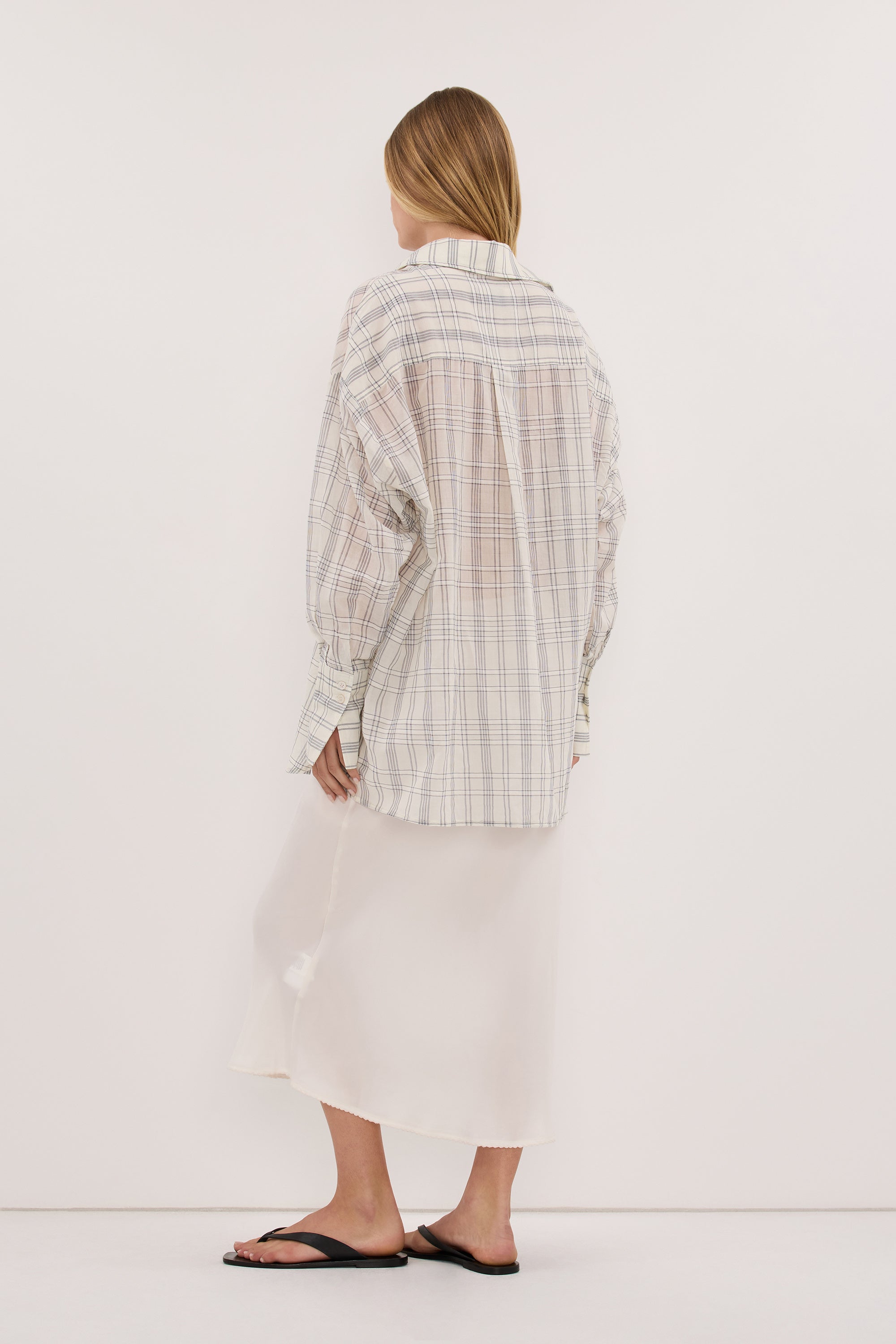 PETRA OFF WHITE CHECK SHIRT