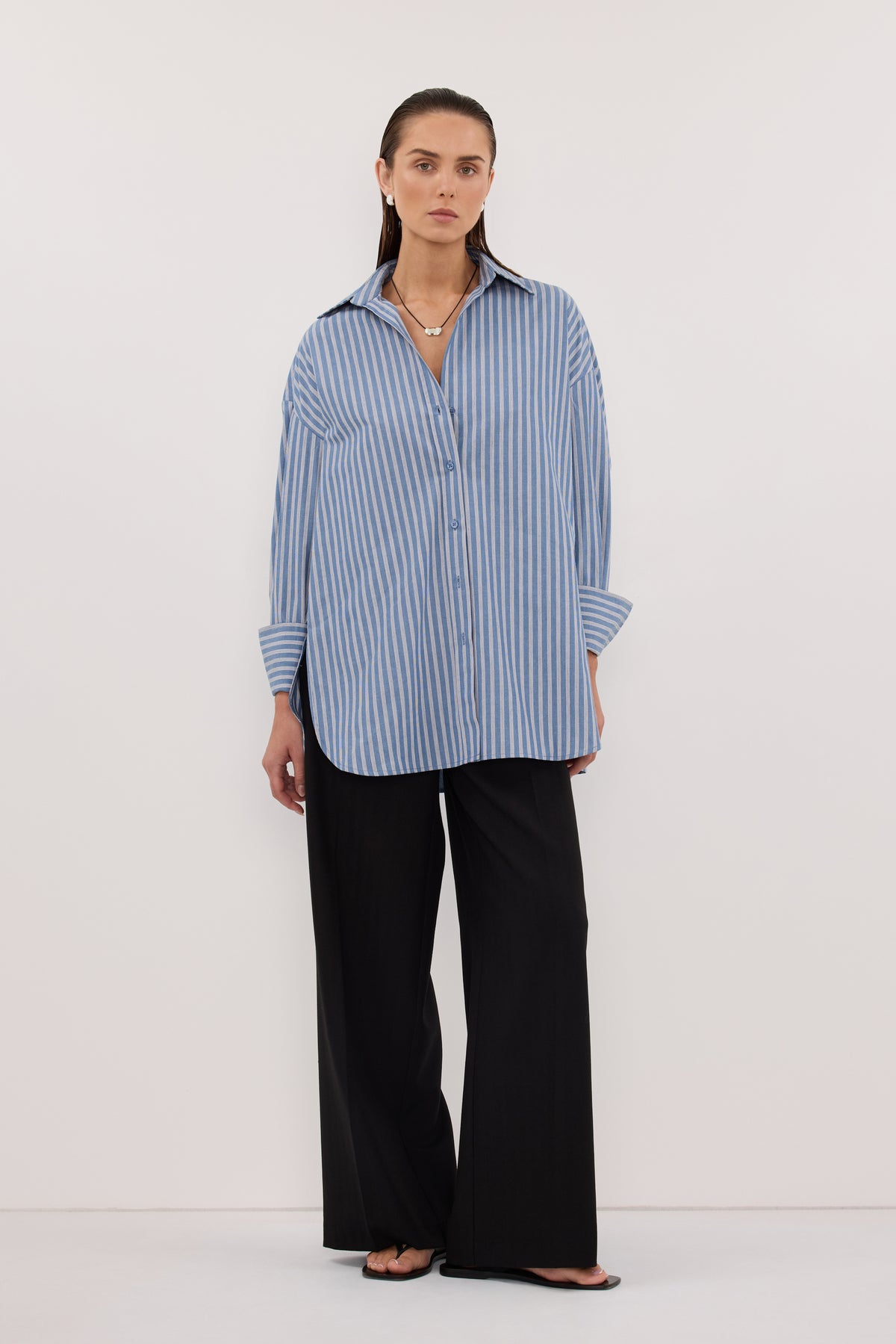 GRACIE BLUE STRIPE SHIRT – DISSH