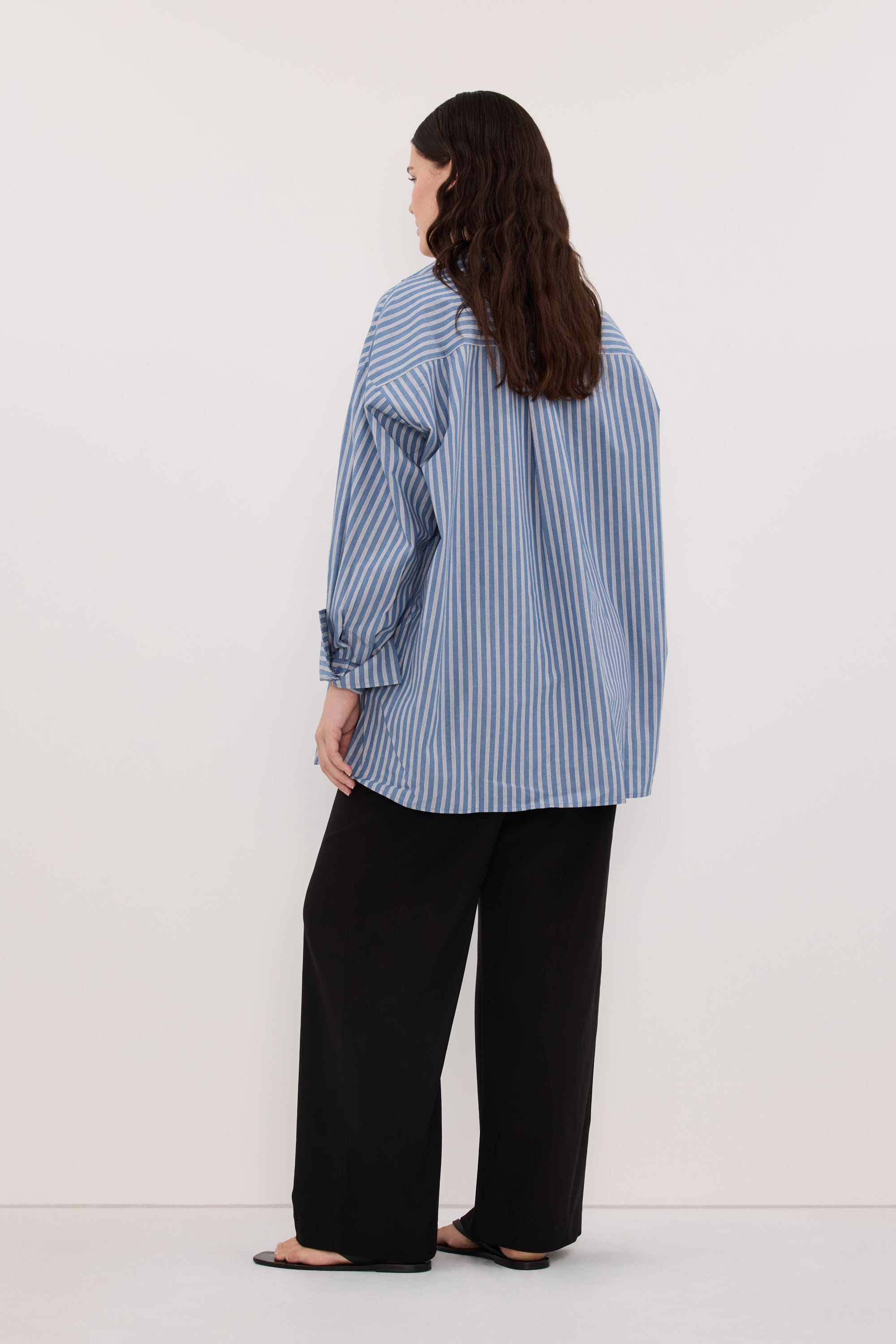 GRACIE LONG SLEEVE BLUE STRIPE SHIRT