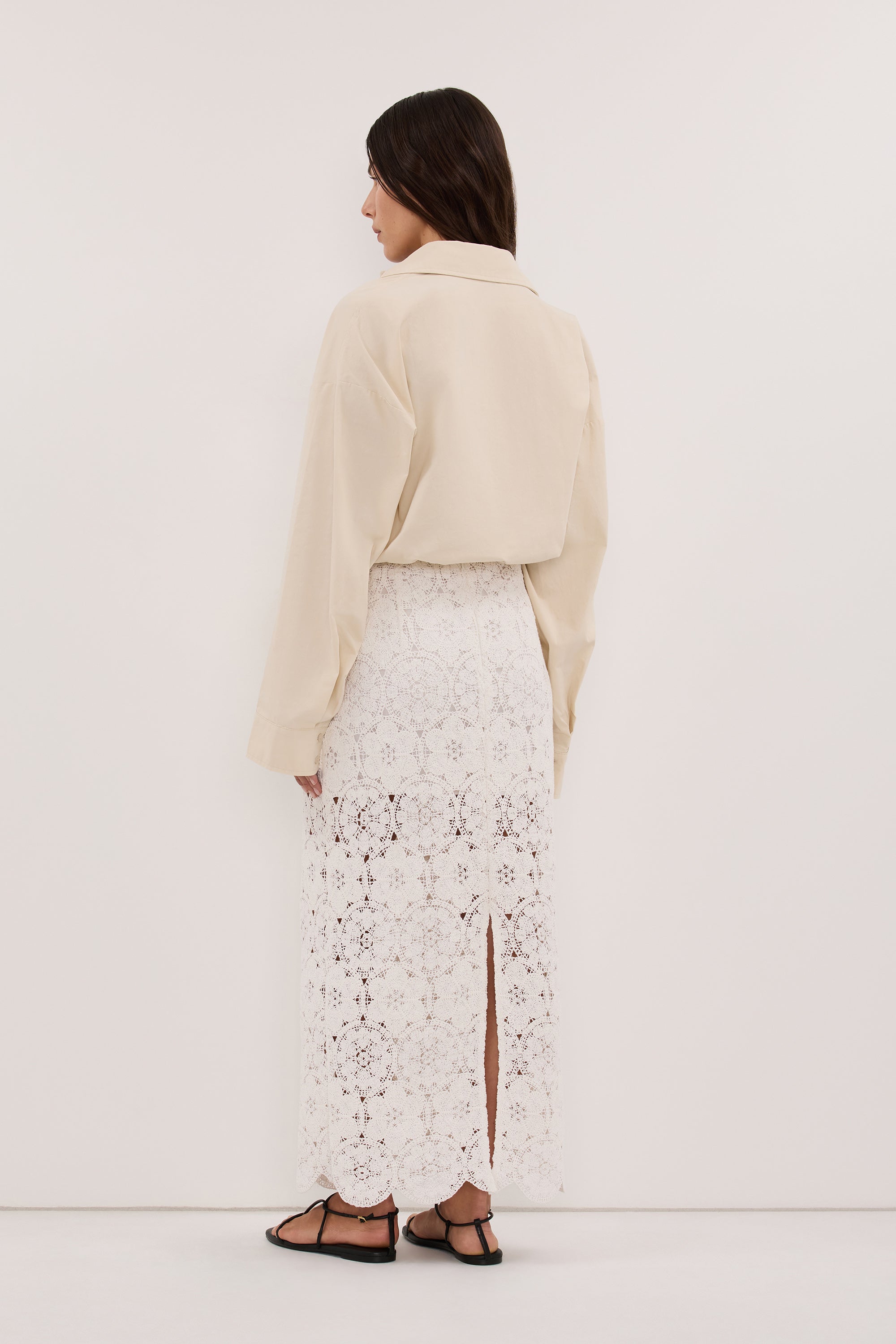 CALI PLASTER COTTON CROPPED SHIRT