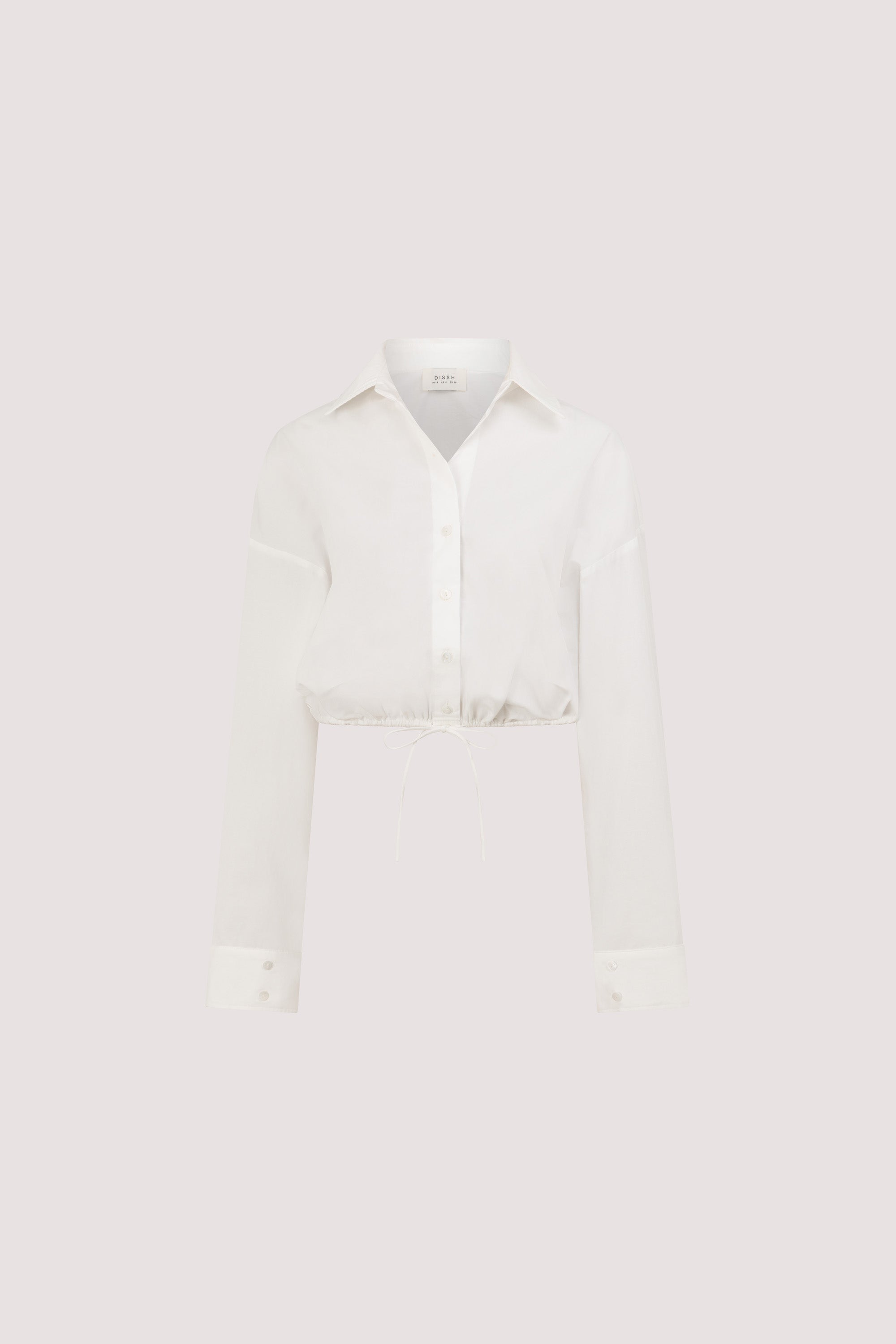 CALI WHITE COTTON CROPPED SHIRT