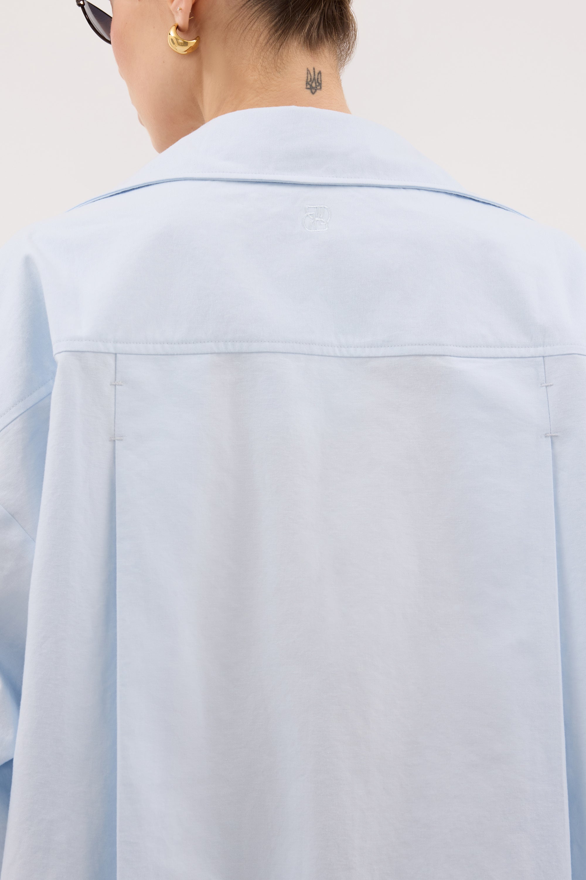 RHEA 3.0 ICE BLUE OVERSIZED COTTON SHIRT