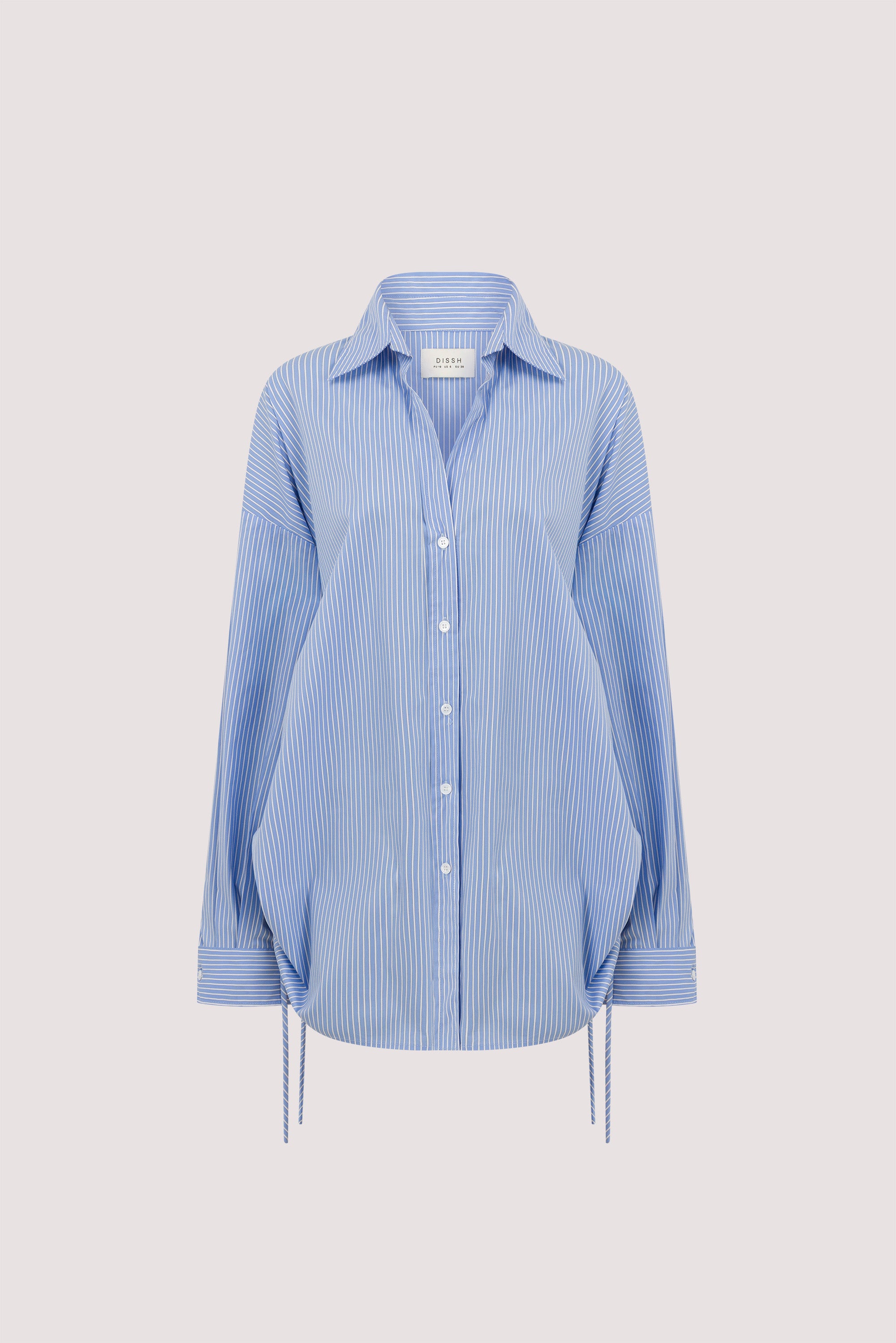 MATHILDE BLUE STRIPE SIDE TIE SHIRT