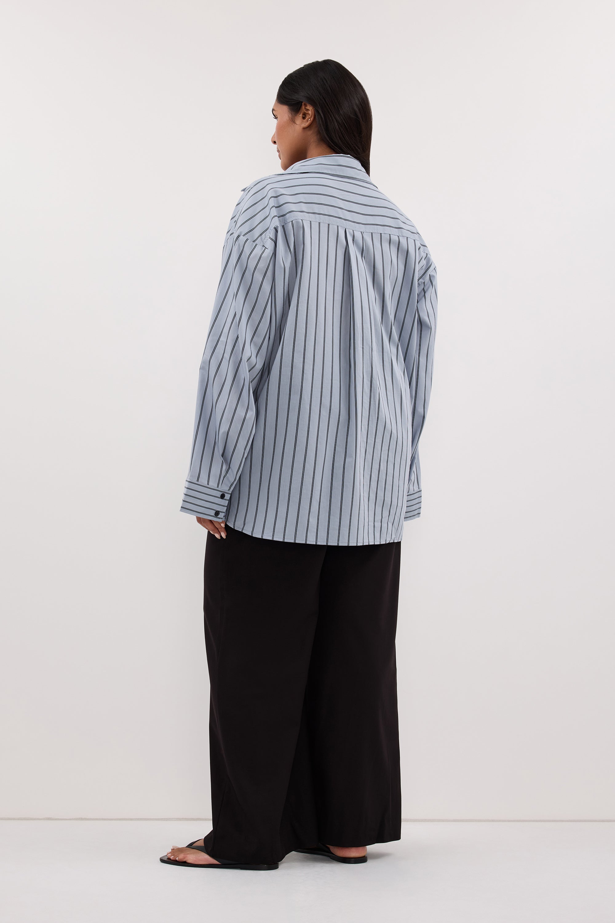 FABLE DUSTY BLUE SILK BLEND SHIRT