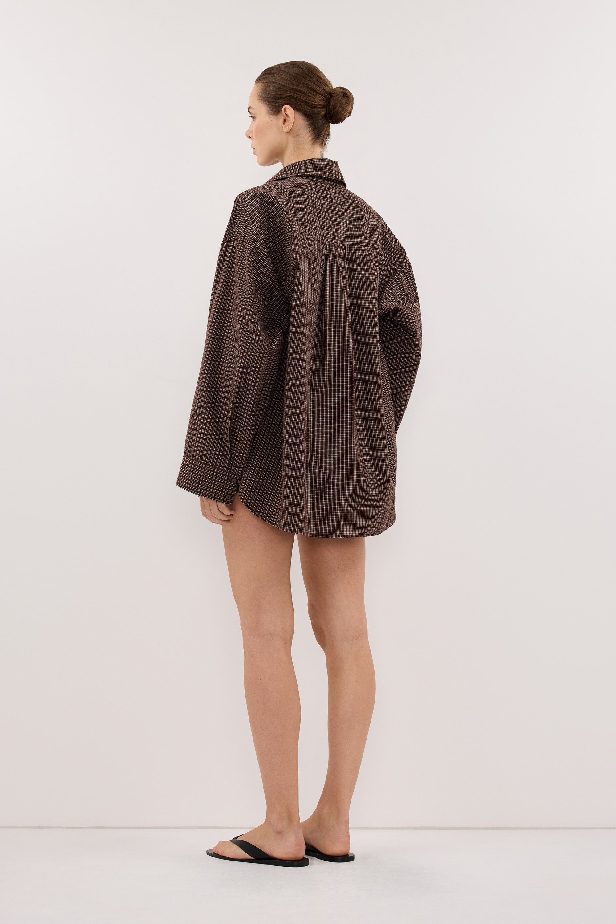 MARA CHOC CHECK COTTON SHIRT