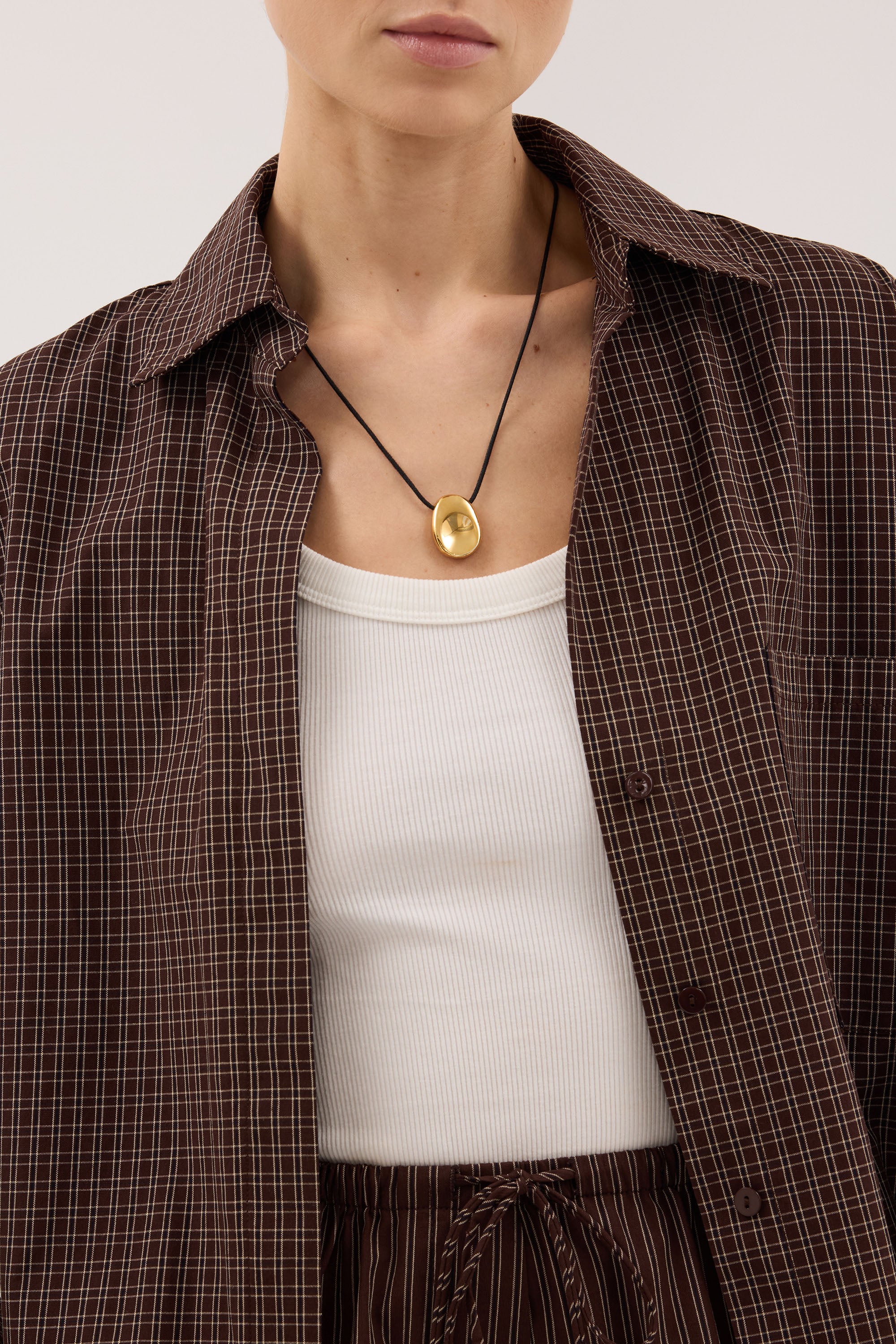 MARA CHOC CHECK COTTON SHIRT