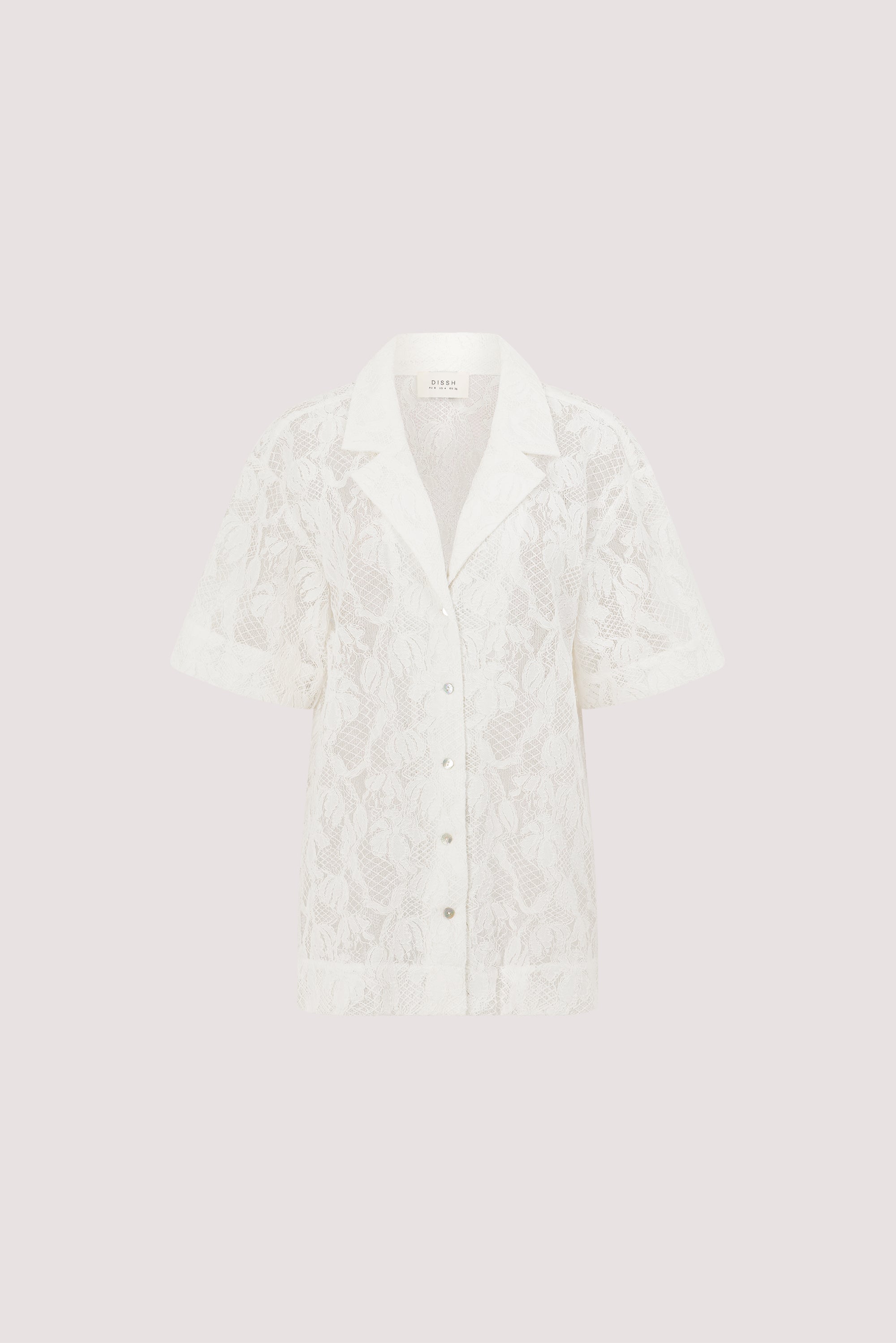 LUCINE WHITE LACE COLLARED SHIRT