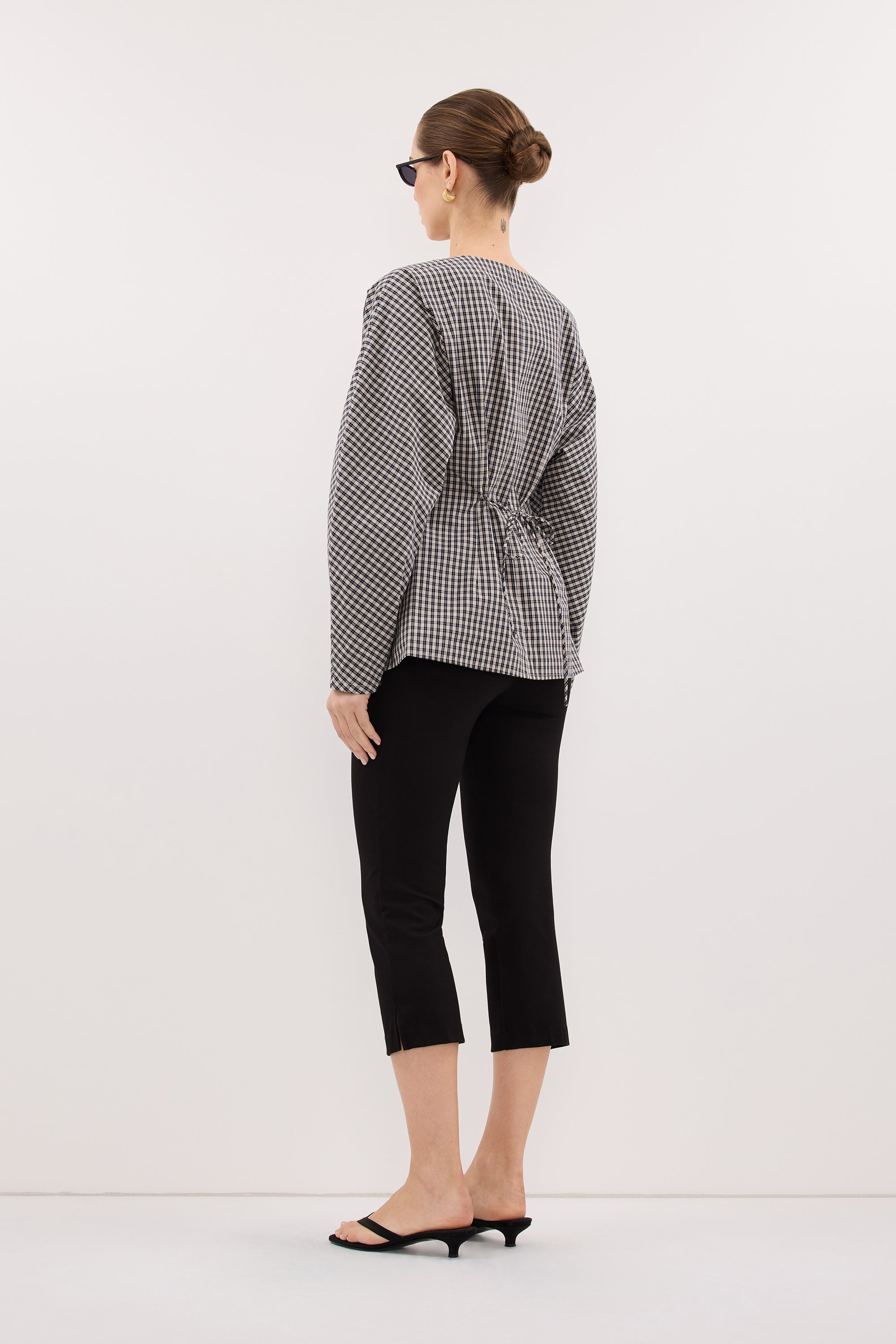 MATILDA INK CHECK FITTED SHIRT