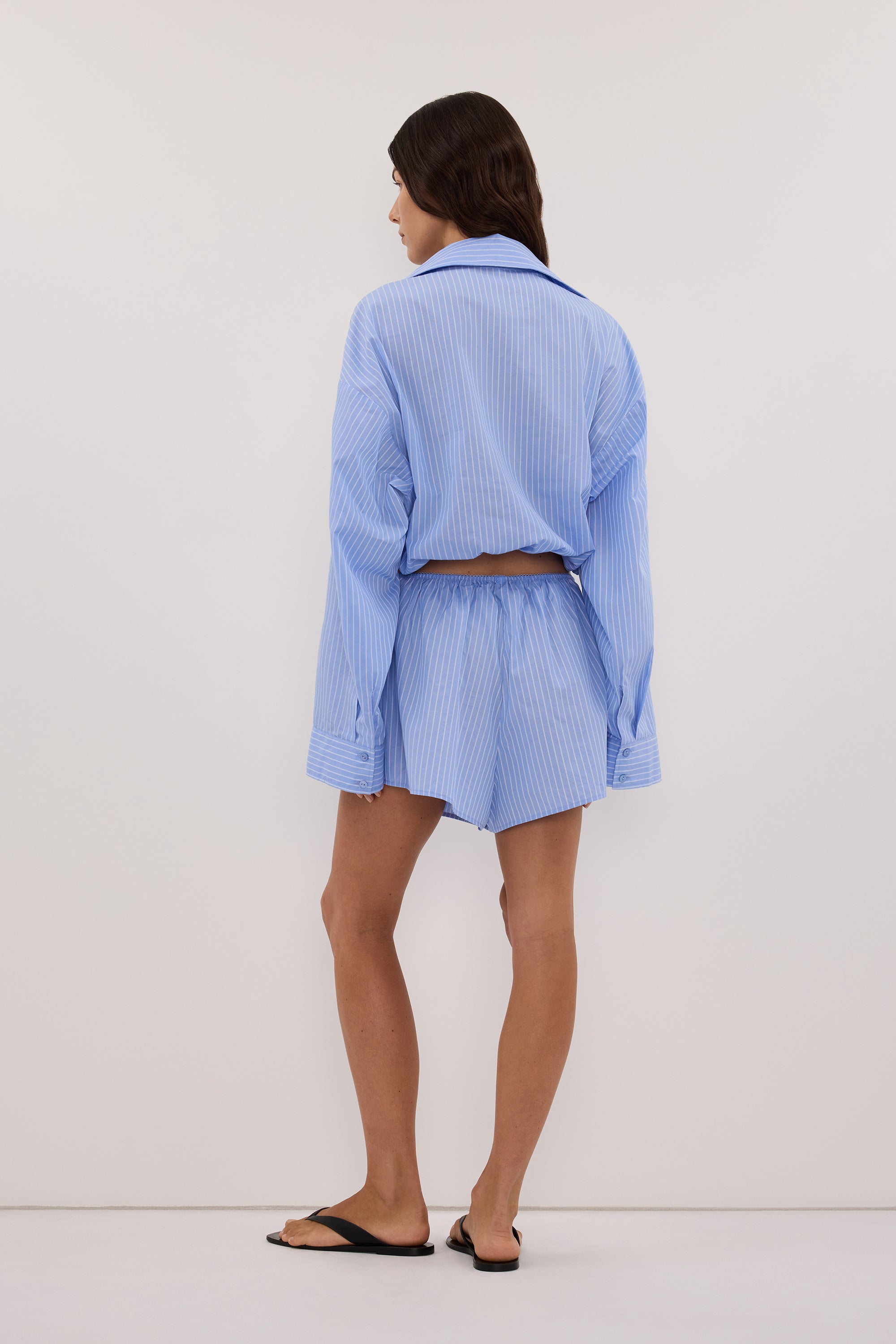 PIPER BLUE CROPPED SHIRT - PRE ORDER