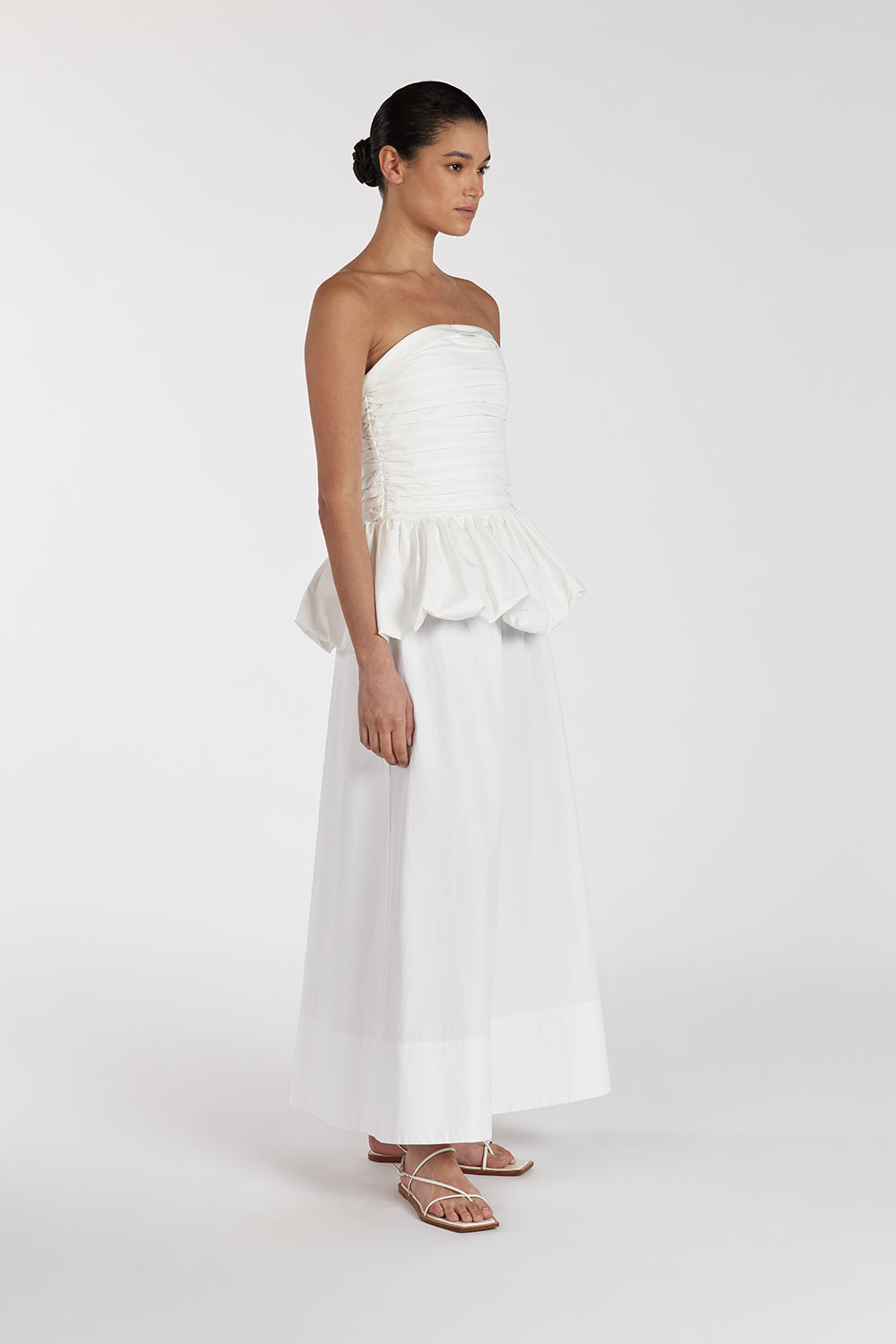 PEGGY WHITE COTTON STRAPLESS TOP