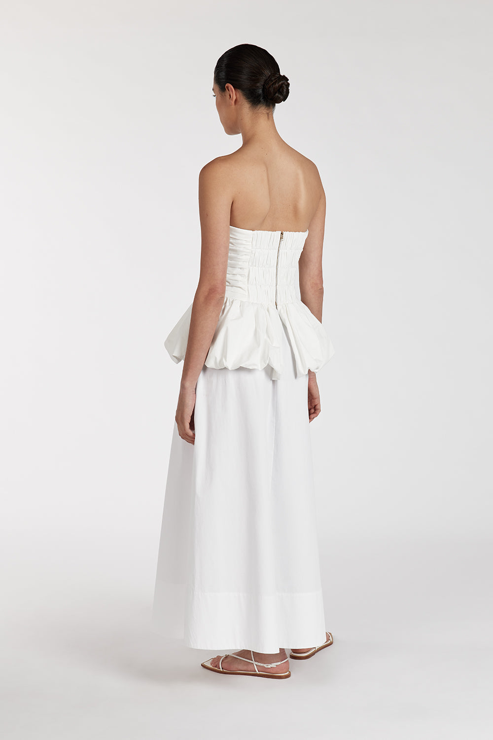 PEGGY WHITE COTTON STRAPLESS TOP – DISSH