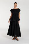 FLYNN BLACK TIERED TOP - PRE ORDER