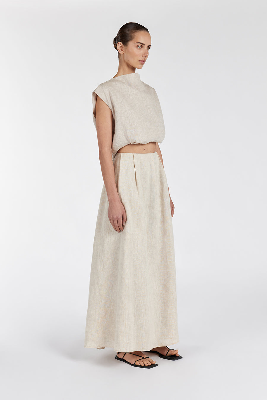 AMY NATURAL LINEN BUBBLE TOP
