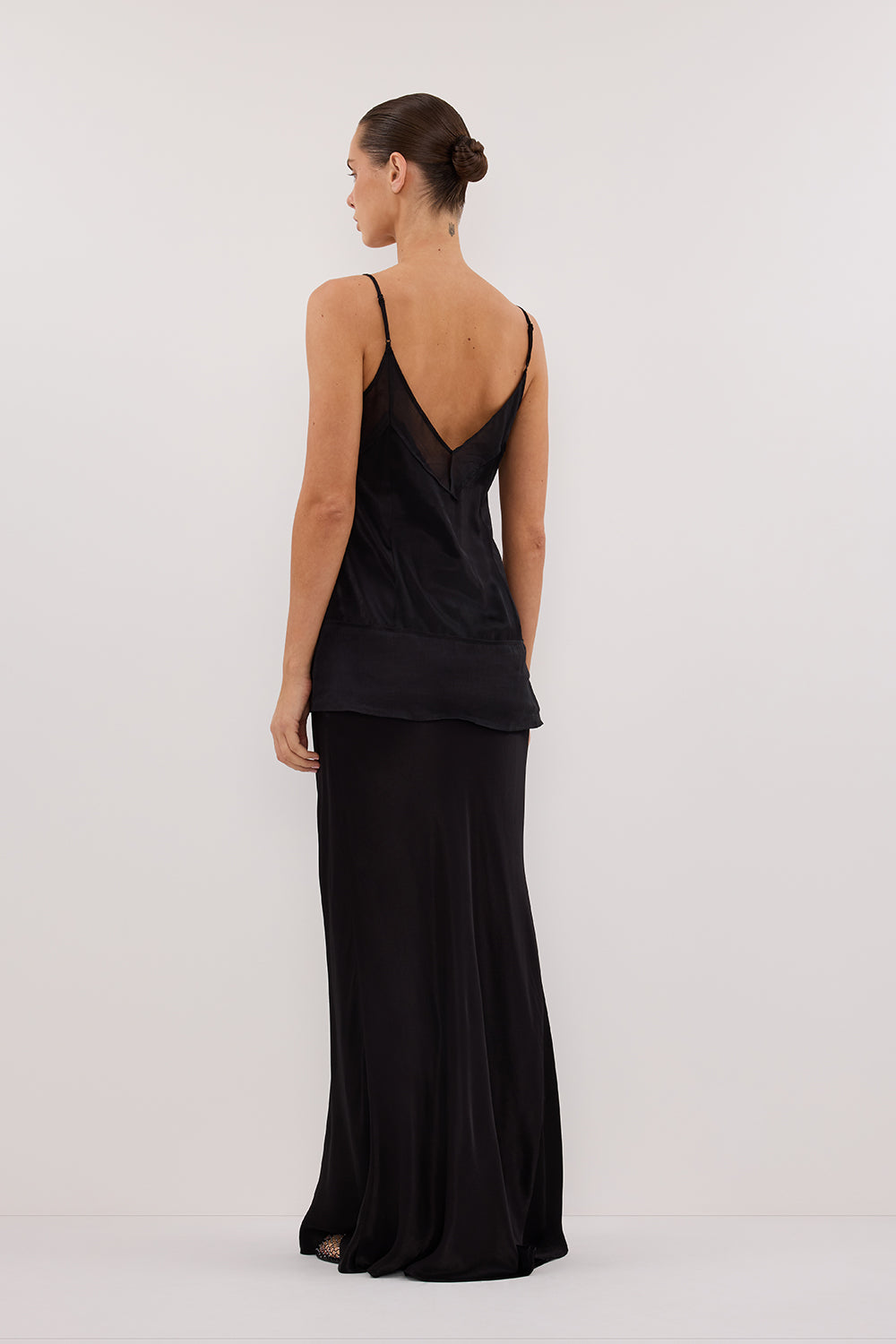JUDE BLACK SATIN RAMIE CAMI TOP