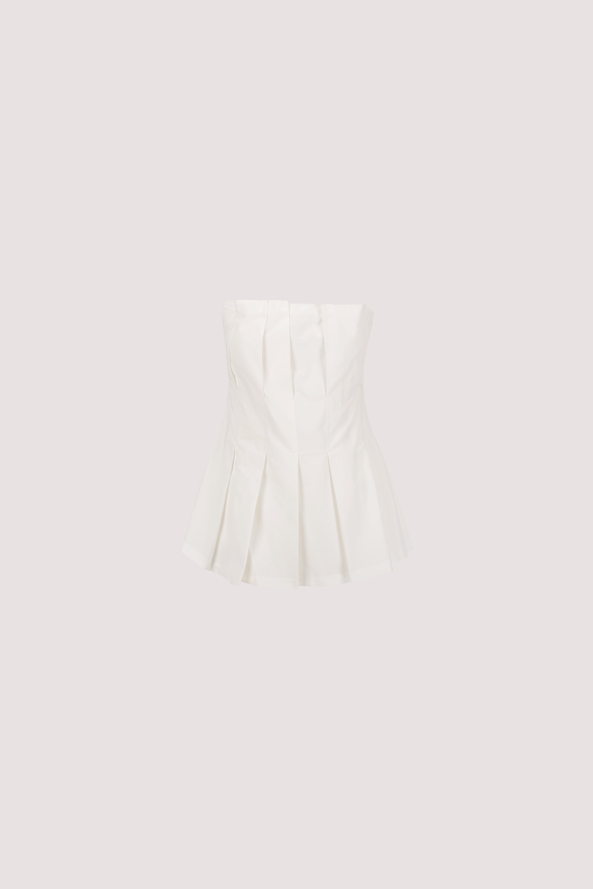 LILLY WHITE PLEATED STRAPLESS TOP