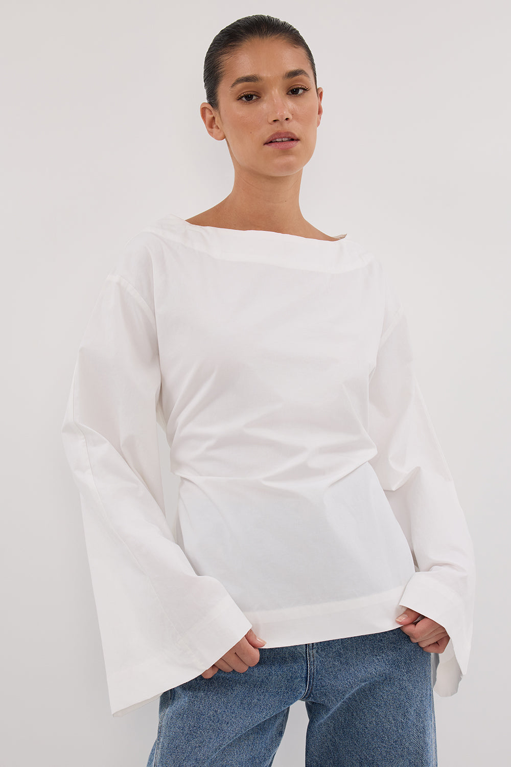 dissh long sleeve white dress IVY WHITE LONG SLEEVE TOP
