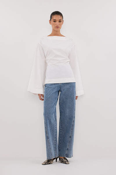 Aude wearing IVY WHITE LONG SLEEVE TOP