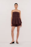 ARTIE WALNUT RAMIE STRAPLESS TOP