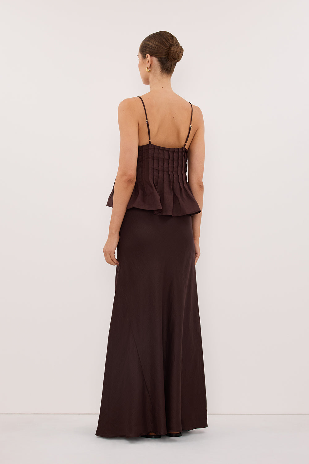 TAHLIA BURNT CHOC RAMIE TOP