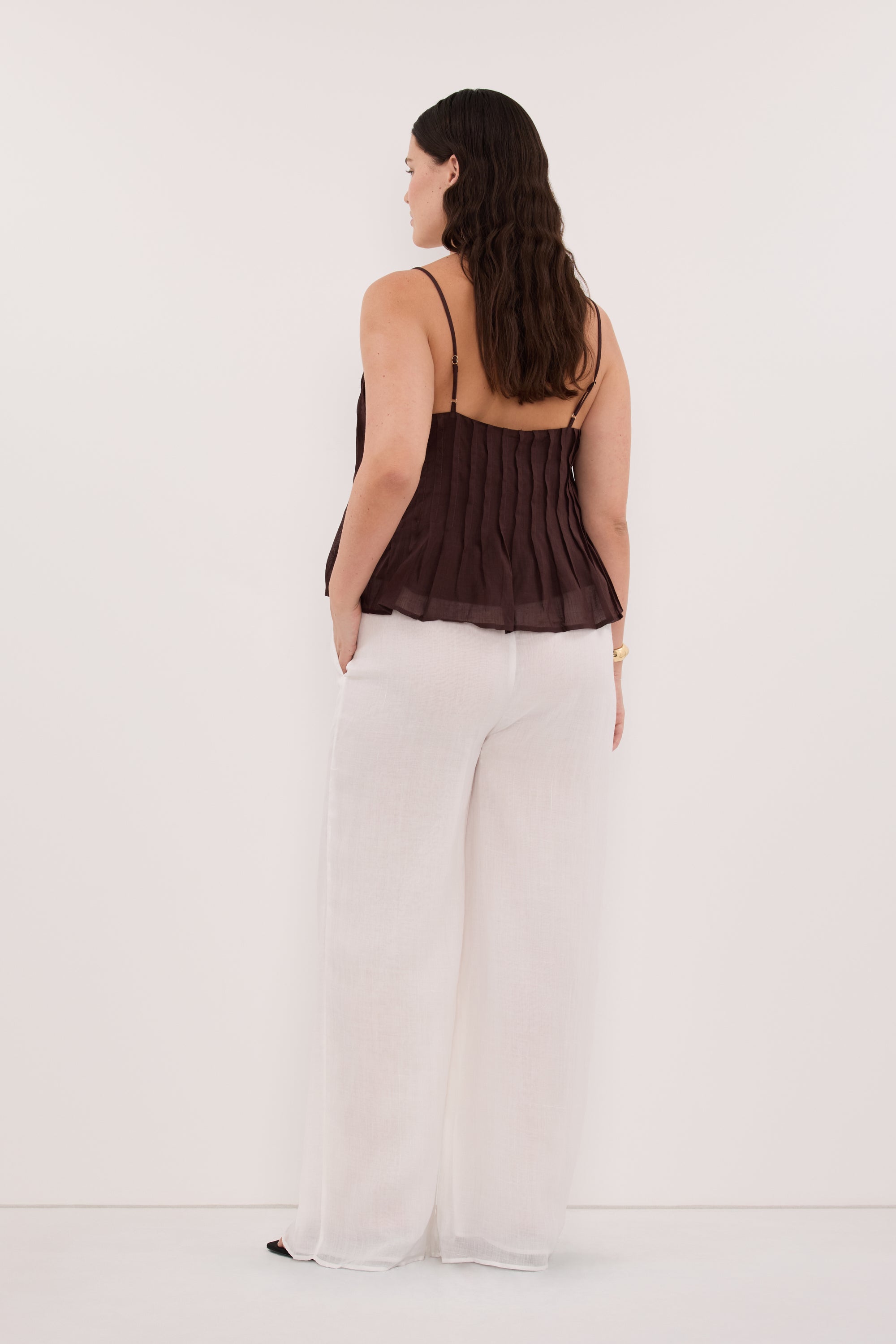 TAHLIA BURNT CHOC RAMIE TOP