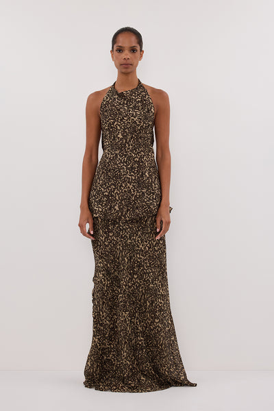 Kristen wearing MARVILLA CHOC HALTER TOP