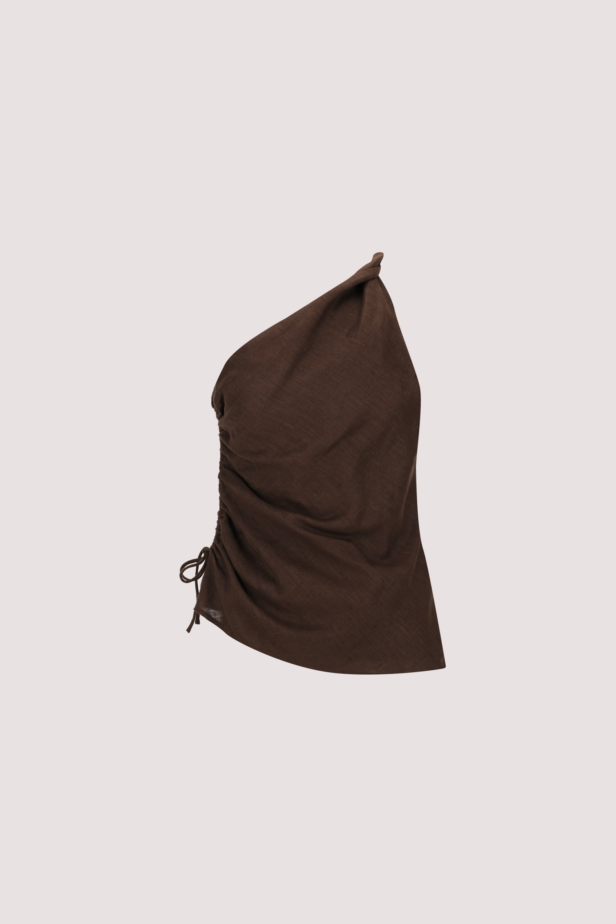 FINNY BITTER CHOC LINEN TOP – DISSH