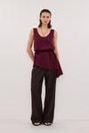 LETTIE MERLOT SILK CAMI TOP