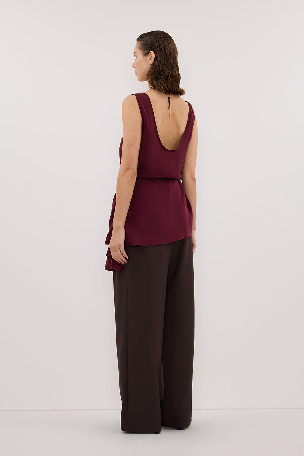 LETTIE MERLOT SILK CAMI TOP