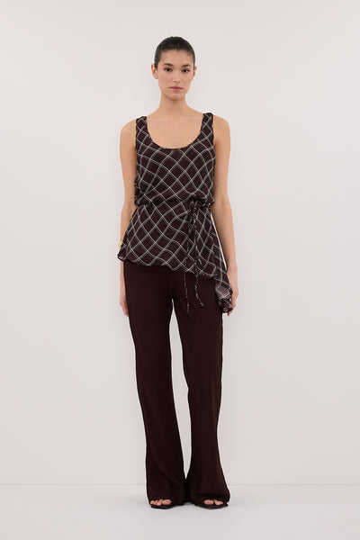 Aude wearing ARLINGTON CHOC SLEEVELESS CAMI TOP