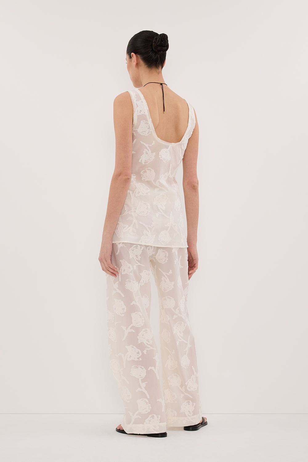 AZALEA OFF WHITE JACQUARD CAMI TOP