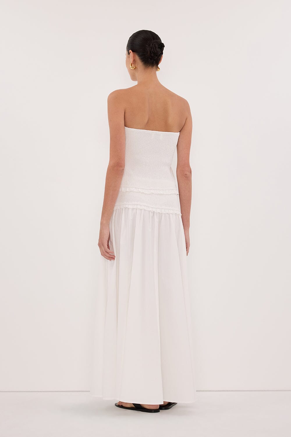 EDIE WHITE STRAPLESS COTTON TOP