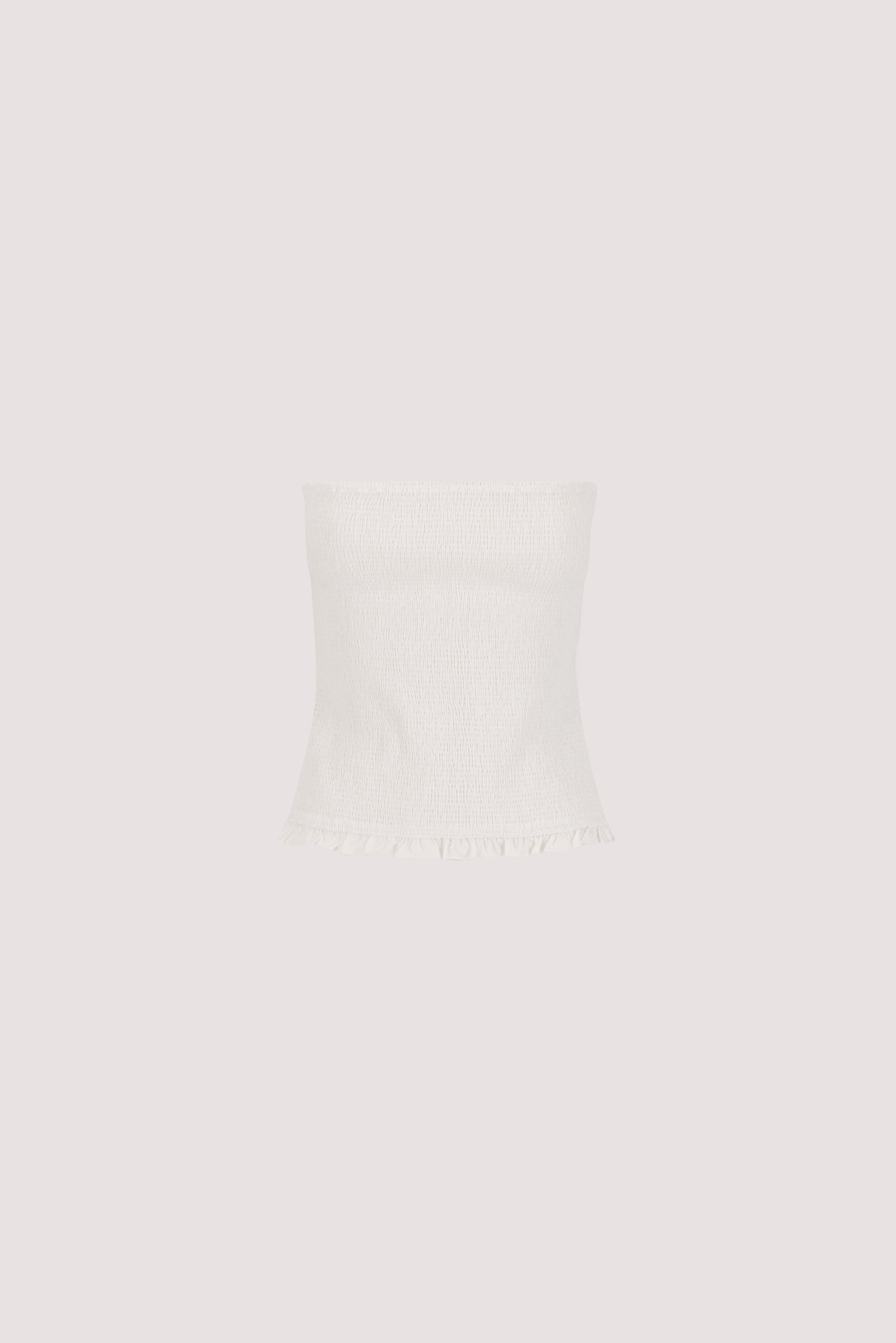 EDIE WHITE STRAPLESS COTTON TOP