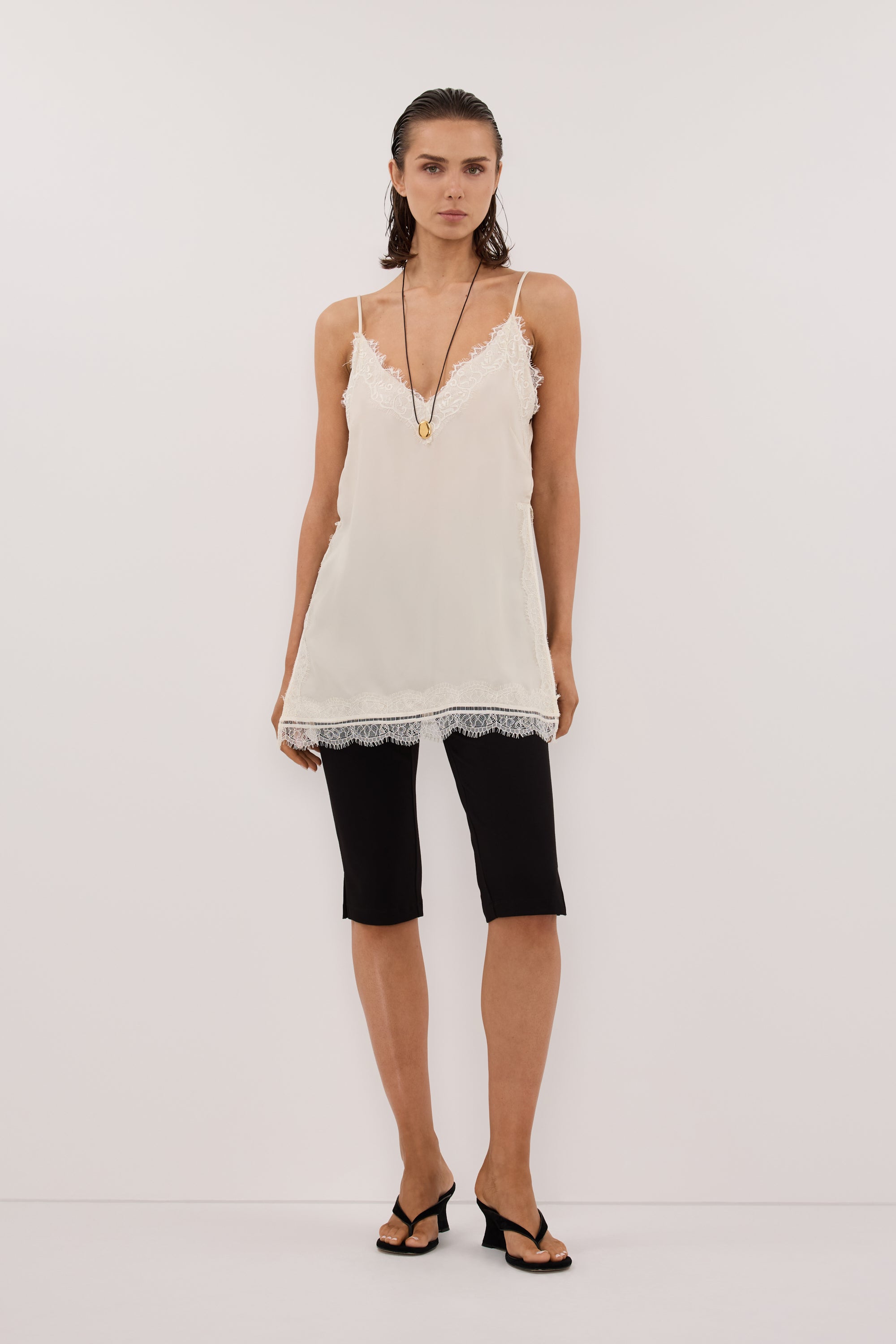 ANDREA SANDSTONE CUPRO LACE TOP – DISSH
