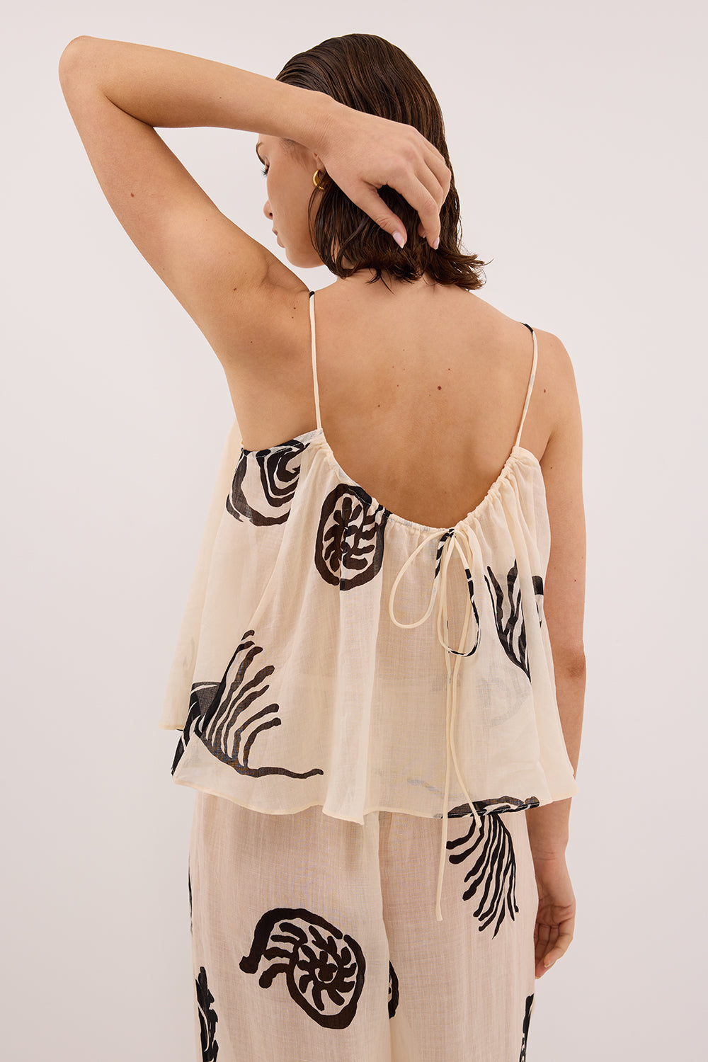 POSITANO SANDSTONE SLEEVELESS RAMIE  TOP