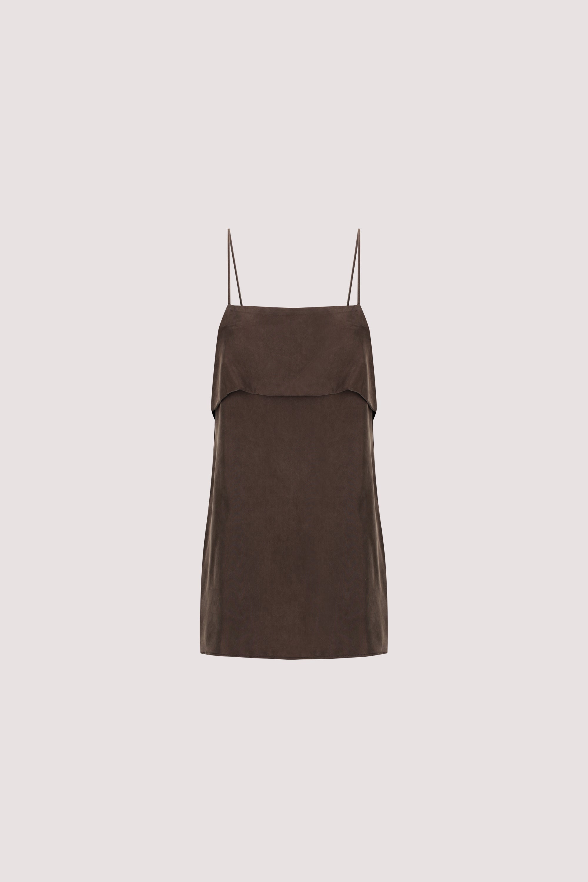 IDA BITTER CHOC SLEEVELESS FOLDOVER CAMI TOP