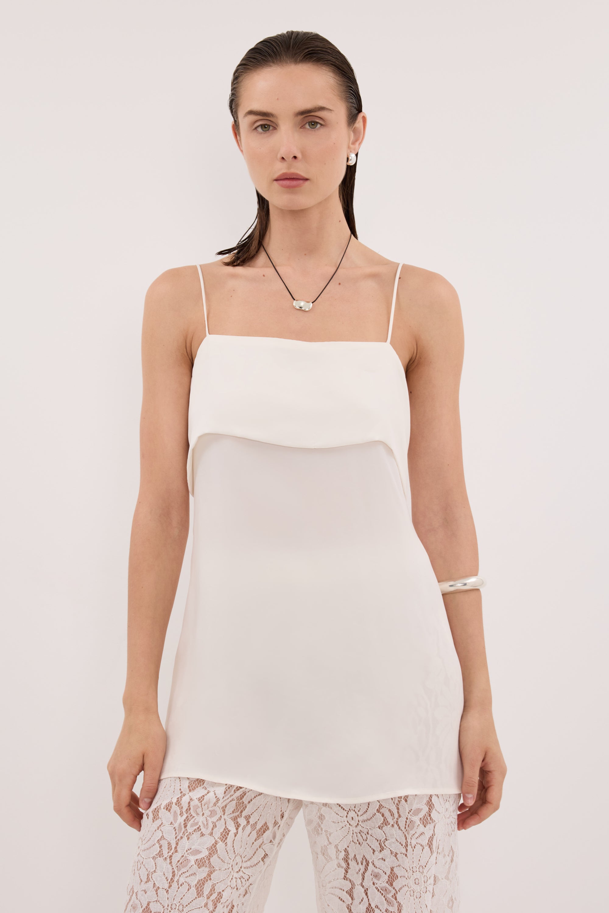 IDA WHITE CUPRO FOLDOVER CAMI – DISSH
