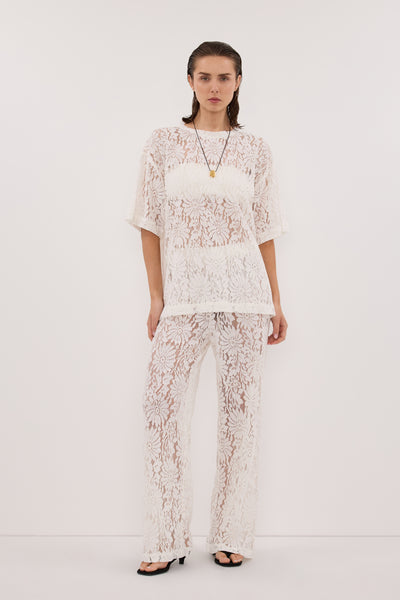 WILMA WHITE LACE TEE – DISSH