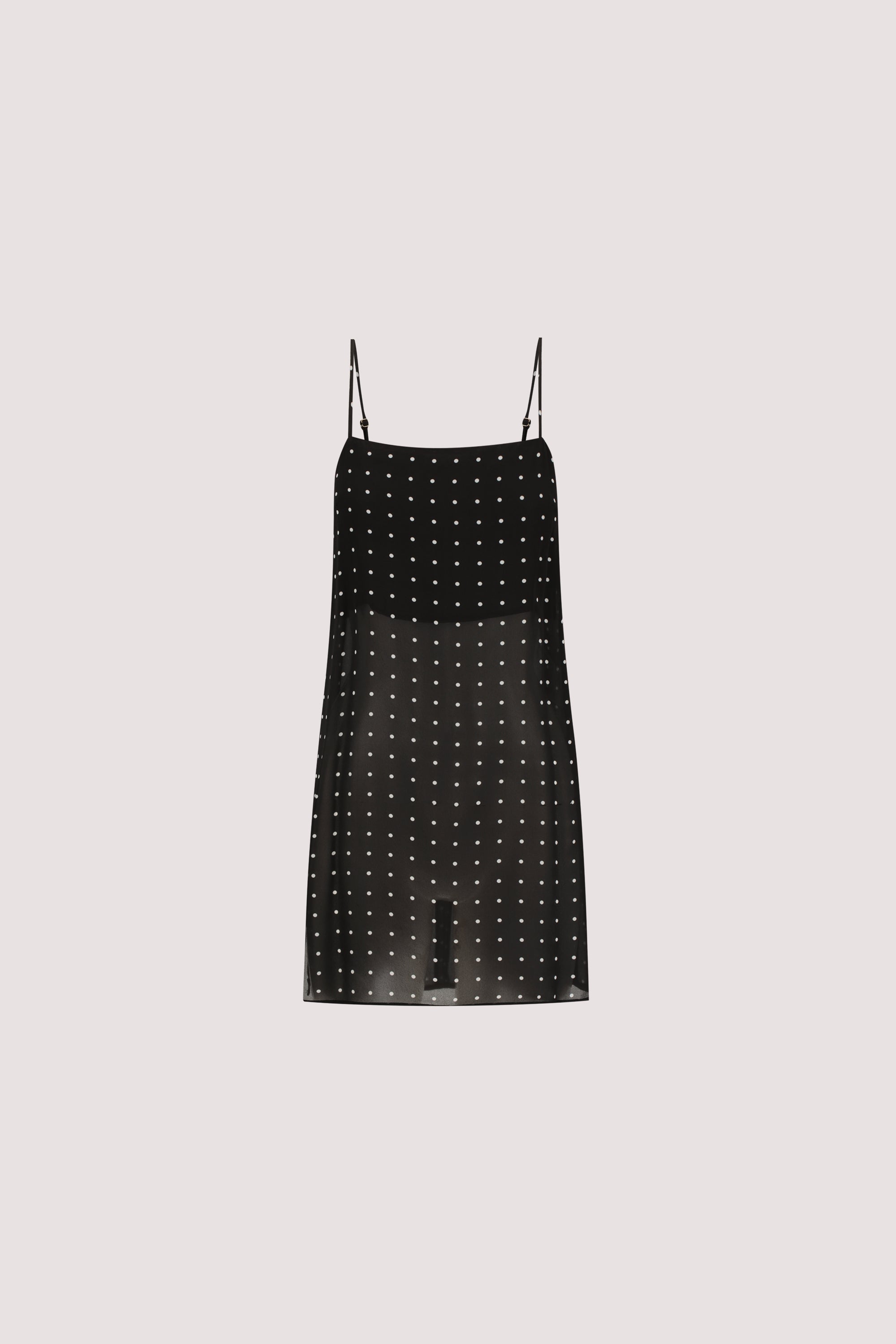 VANESSA BLACK SLEEVELESS SPOT CAMI TOP