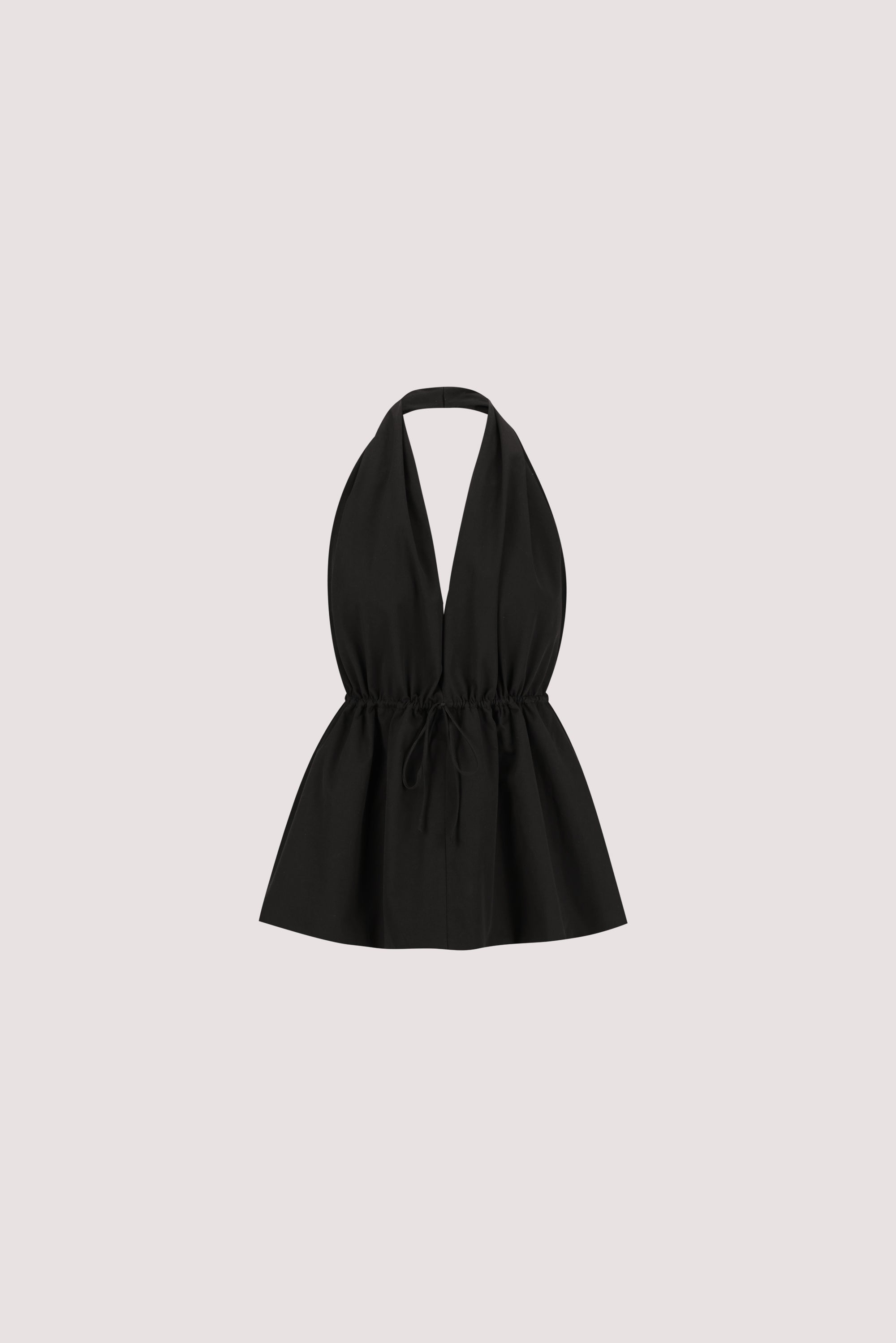 TAMMY BLACK SLEEVELESS COTTON HALTER TOP