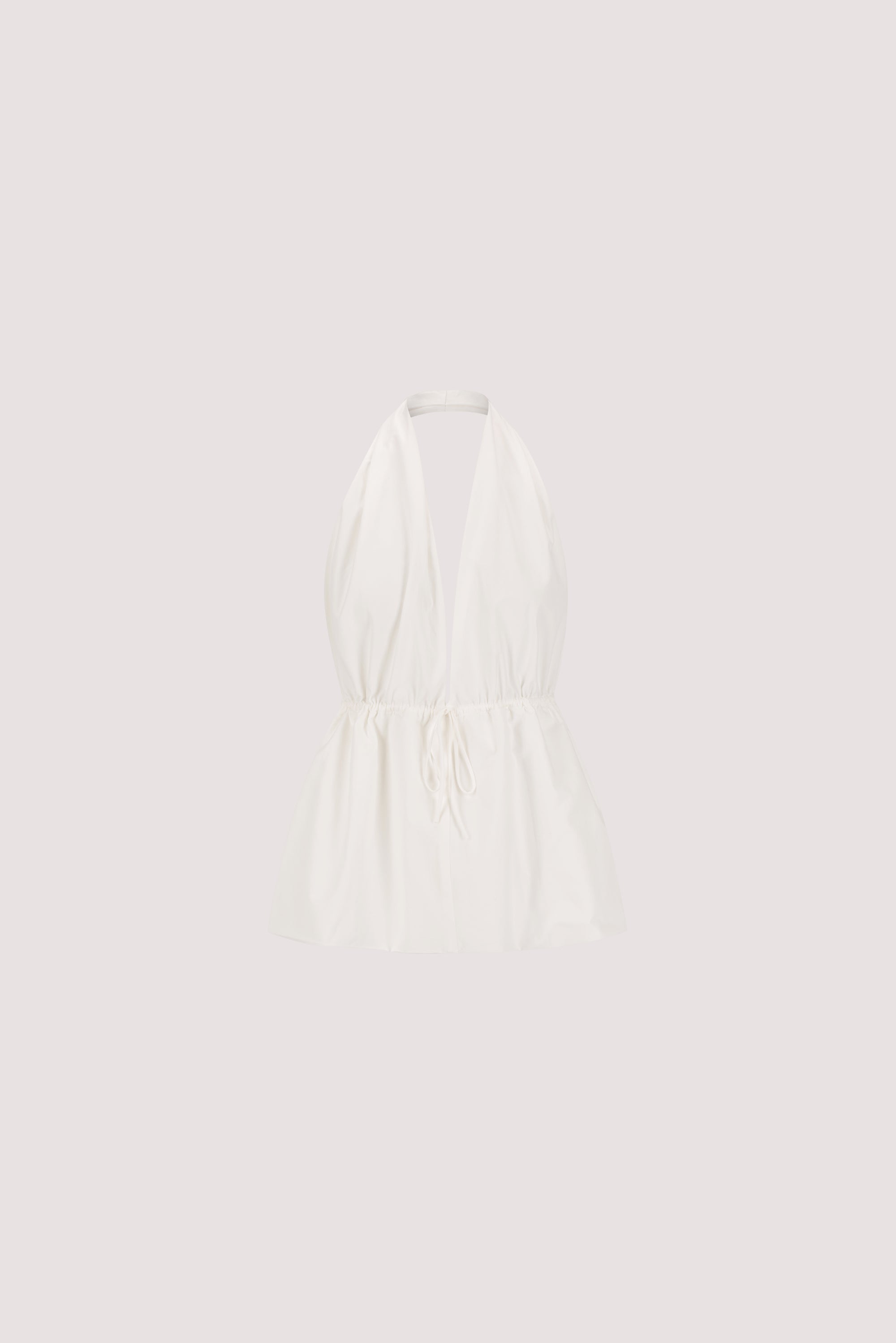 TAMMY WHITE SLEEVELESS COTTON HALTER TOP