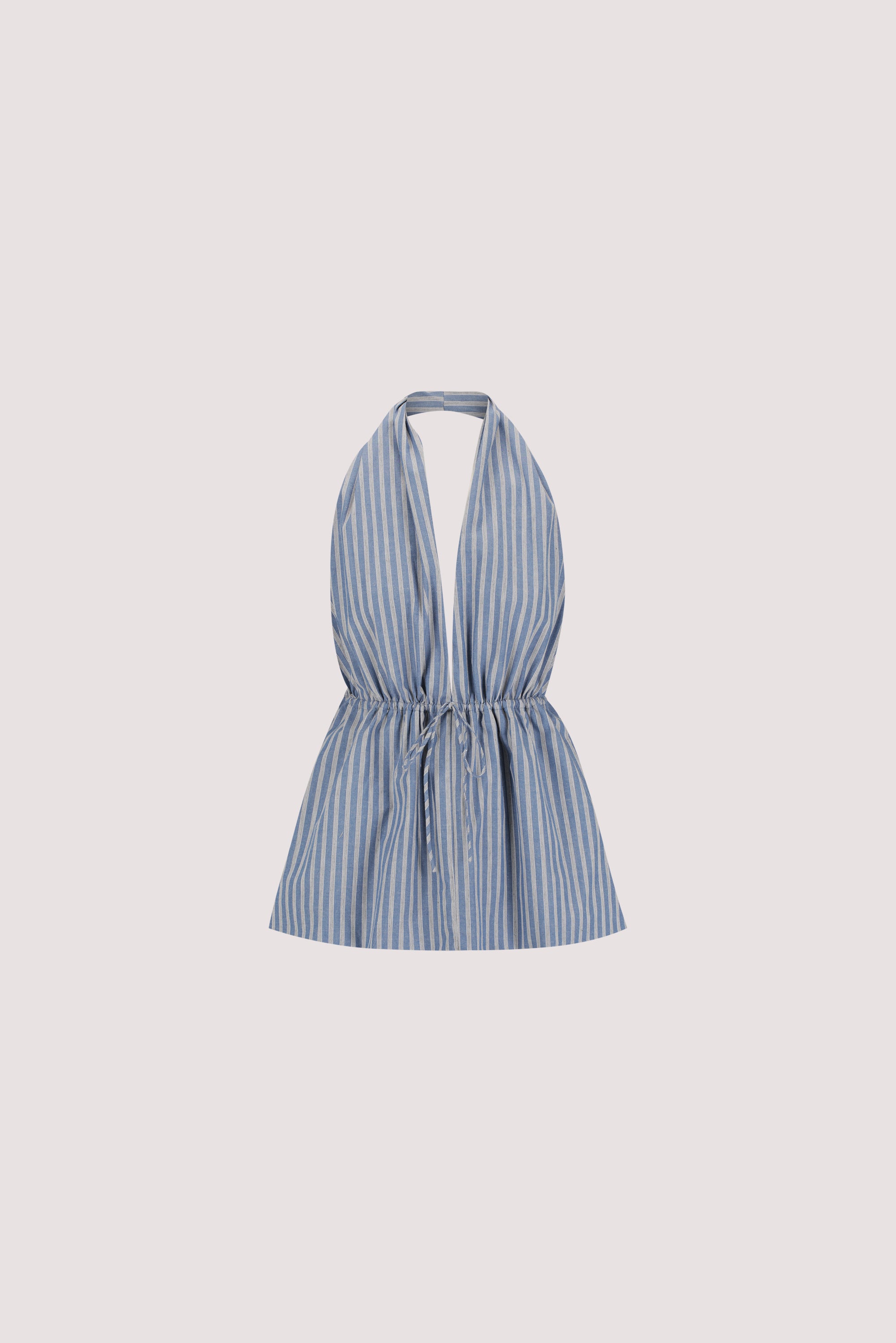 GRACIE BLUE STRIPE HALTER TOP