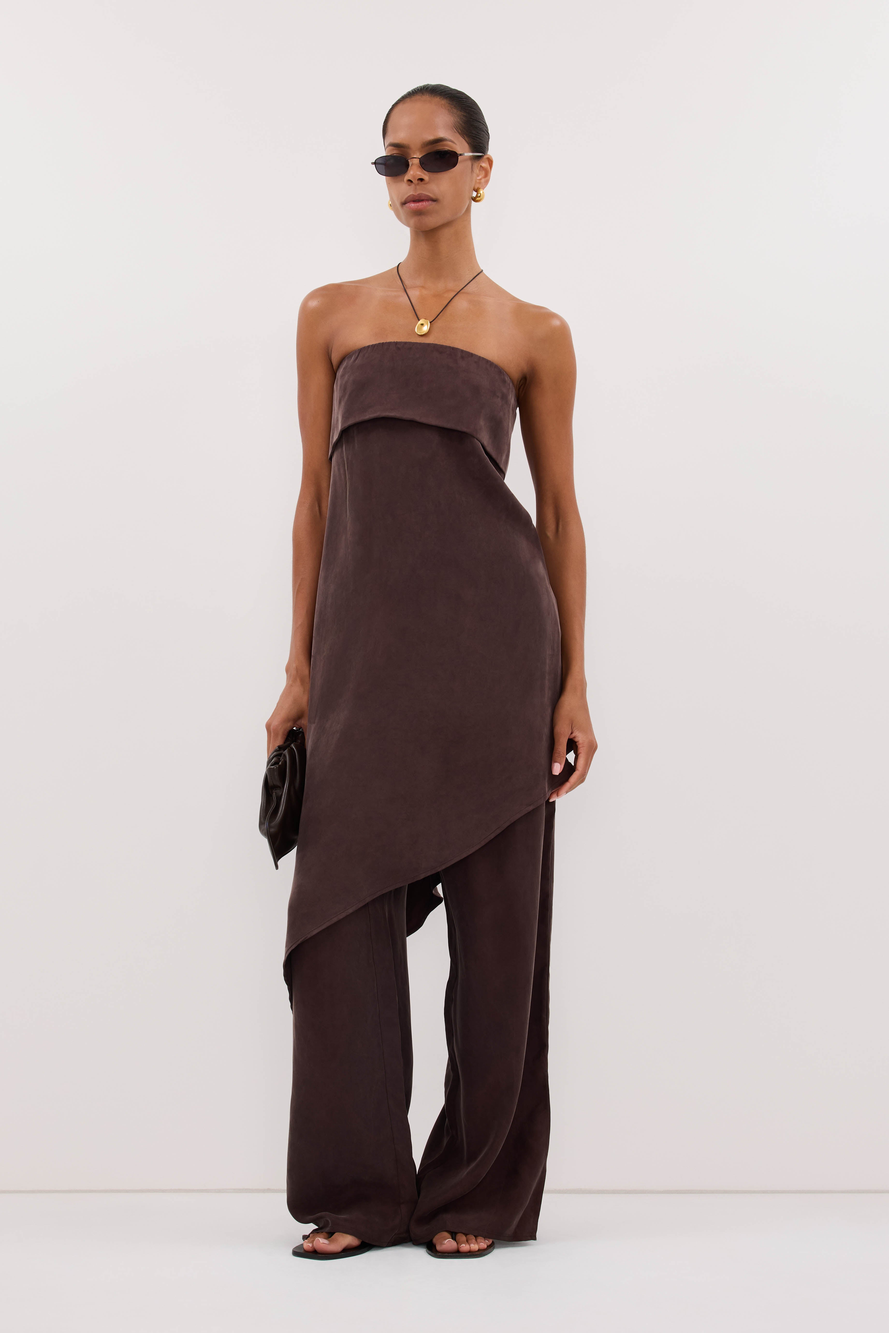 VENUS PLUM CHOC CUPRO ASYM TOP