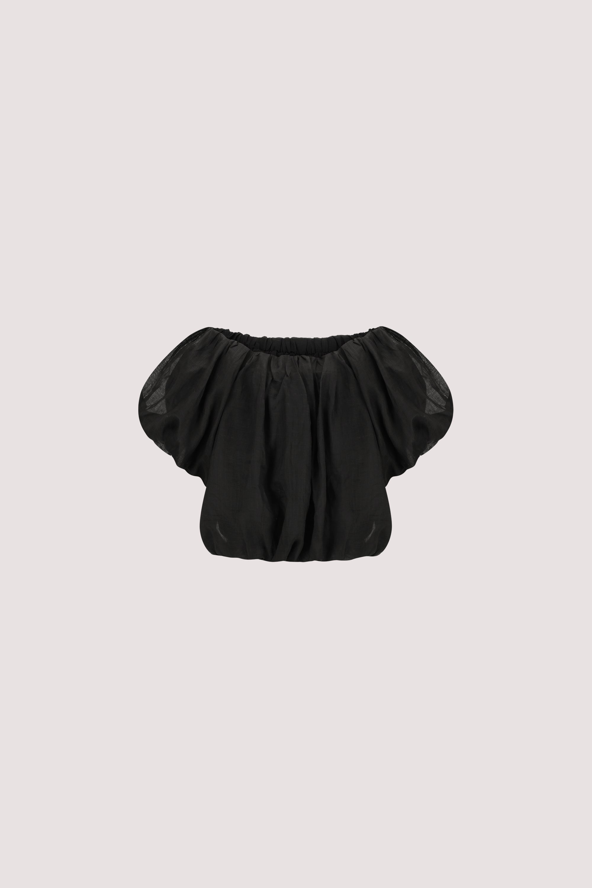 ARLO BLACK RAMIE OFF SHOULDER BUBBLE TOP