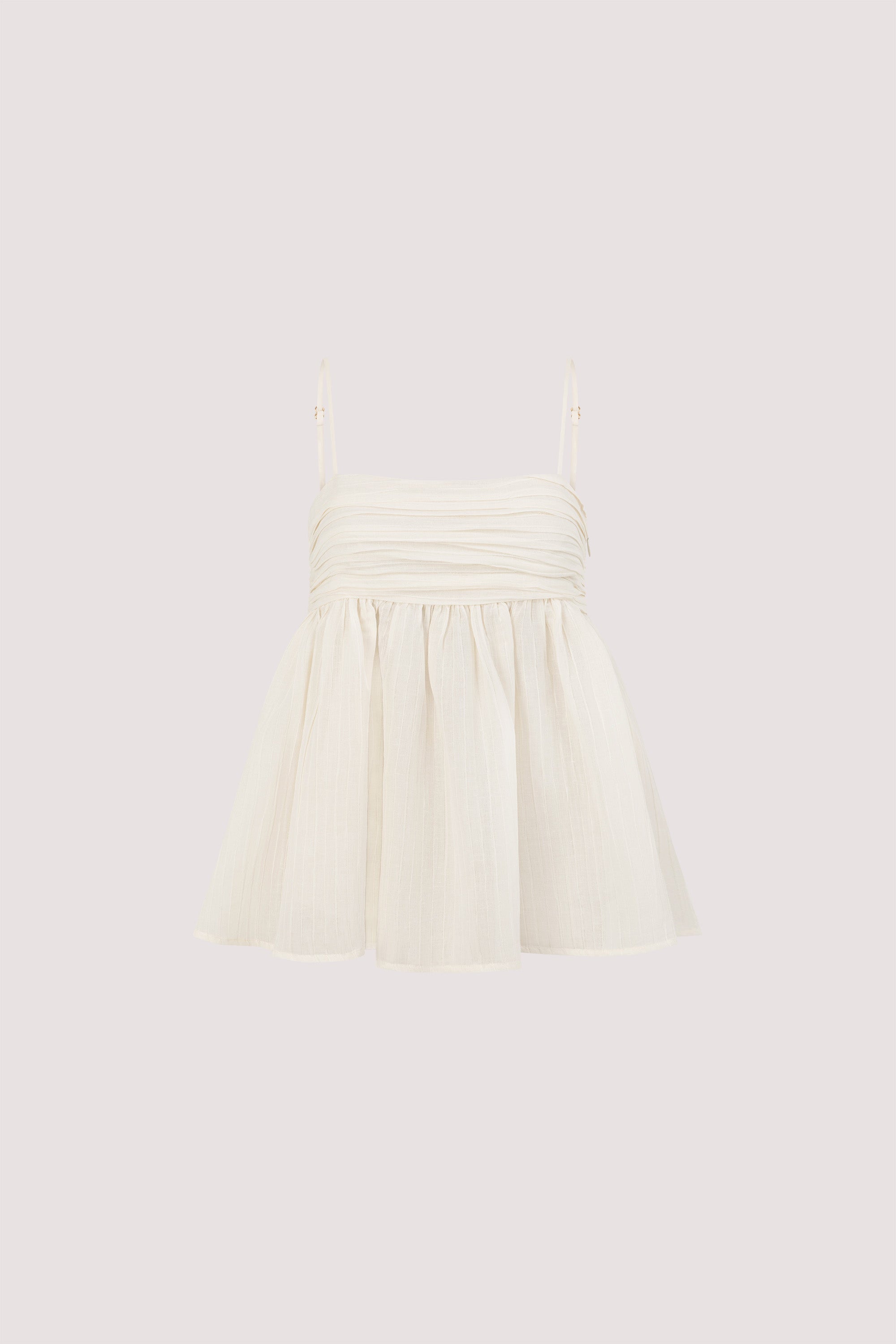 CASEY IVORY CRINKLE RAMIE TOP