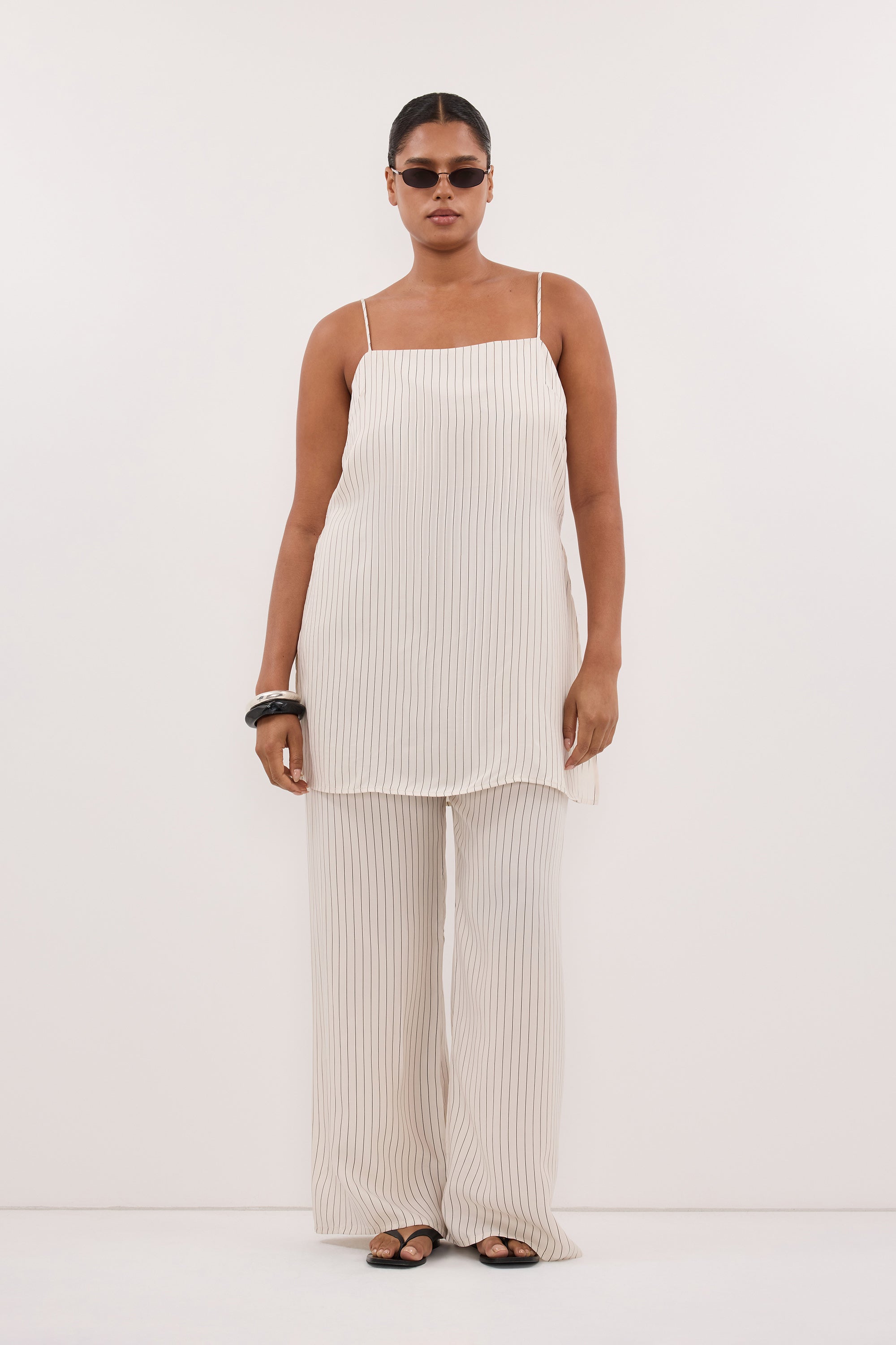 トップス marno Lotta camisole cream AMARA CREAM STRIPE CUPRO CAMI – DISSH