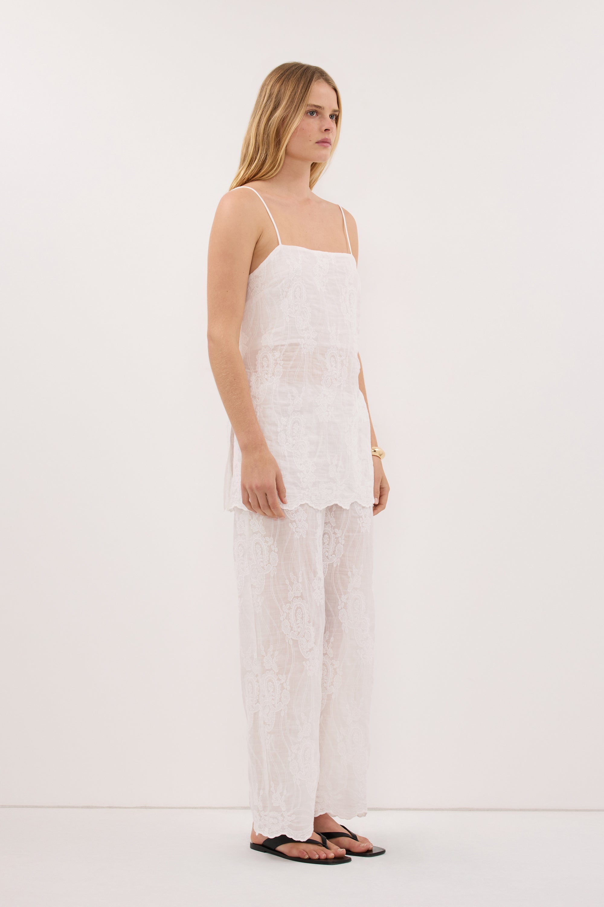 CORDELIA WHITE RAMIE CAMI TOP